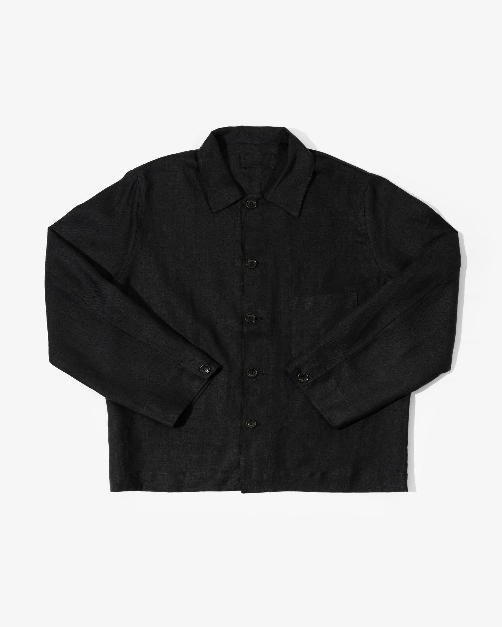 TRANSPORT SHIRT - BLACK WELTERWEIGHT LINEN James Coward TRANSPORT SHIRT - BLACK WELTERWEIGHT LINEN James Coward