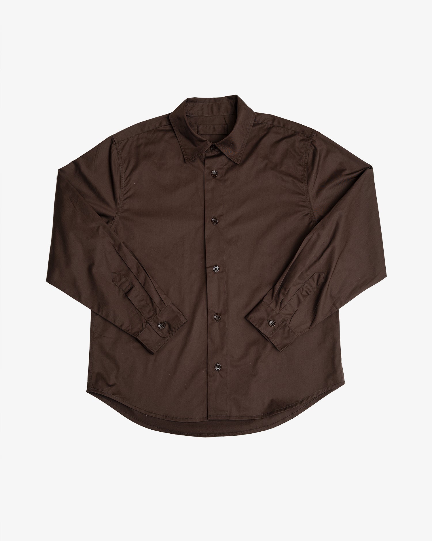 FILTER SHIRT - DARK BROWN PIMA COTTON TWILL James Coward FILTER SHIRT - DARK BROWN PIMA COTTON TWILL James Coward