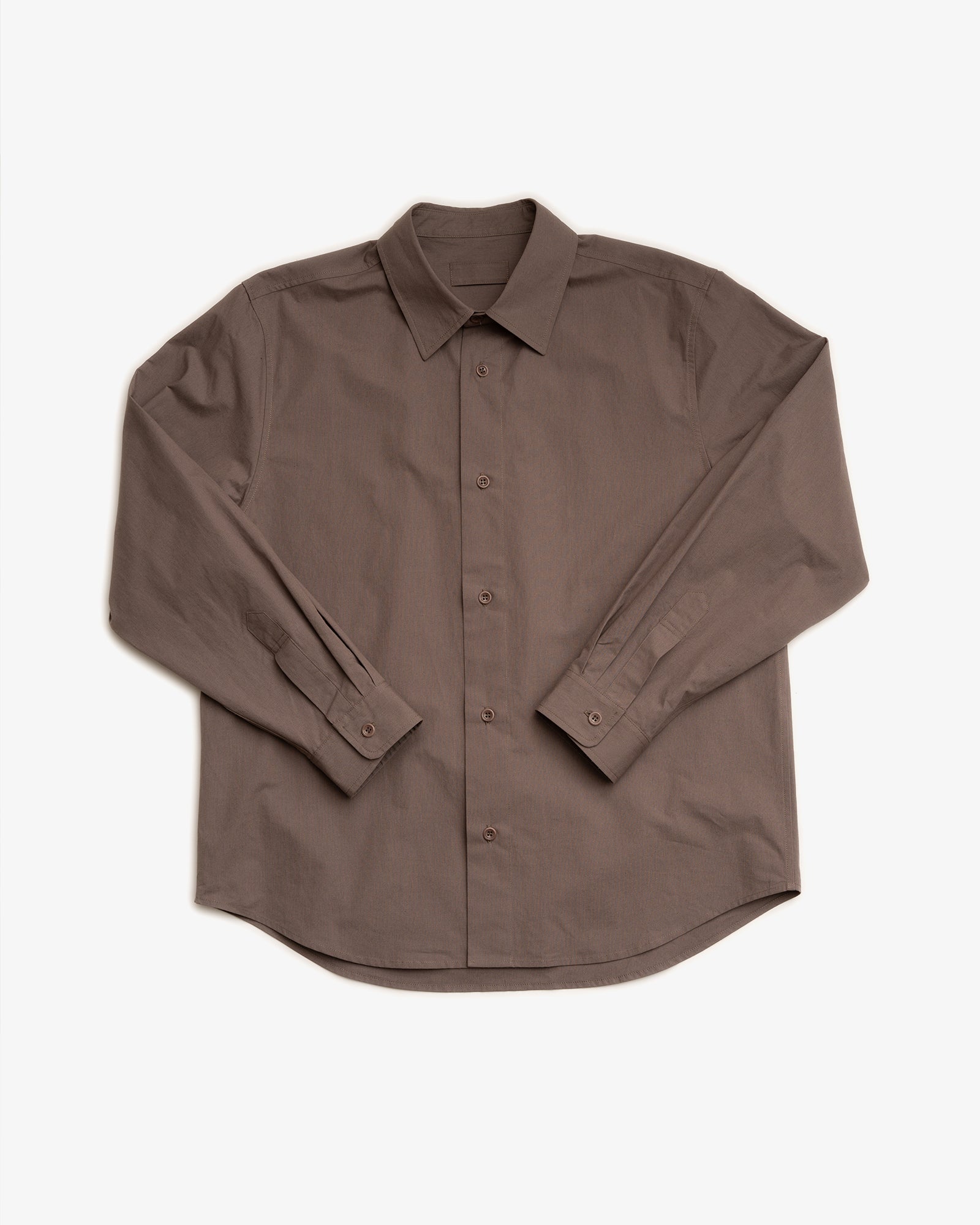 FILTER SHIRT - TAUPE COTTON/WASHI TYPEWRITER – James Coward