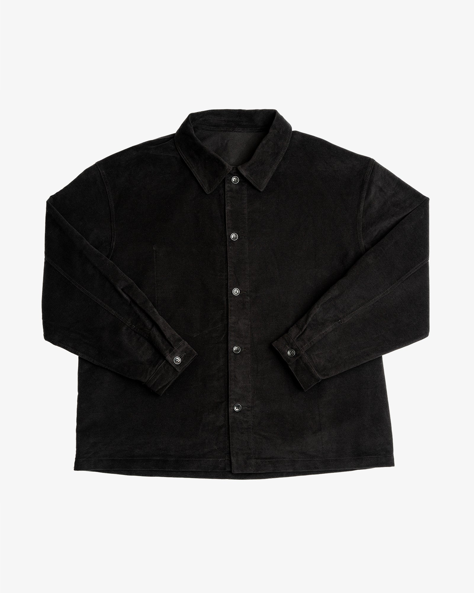 SIGNAL SHIRT - BLACK COTTON MOLESKIN – James Coward