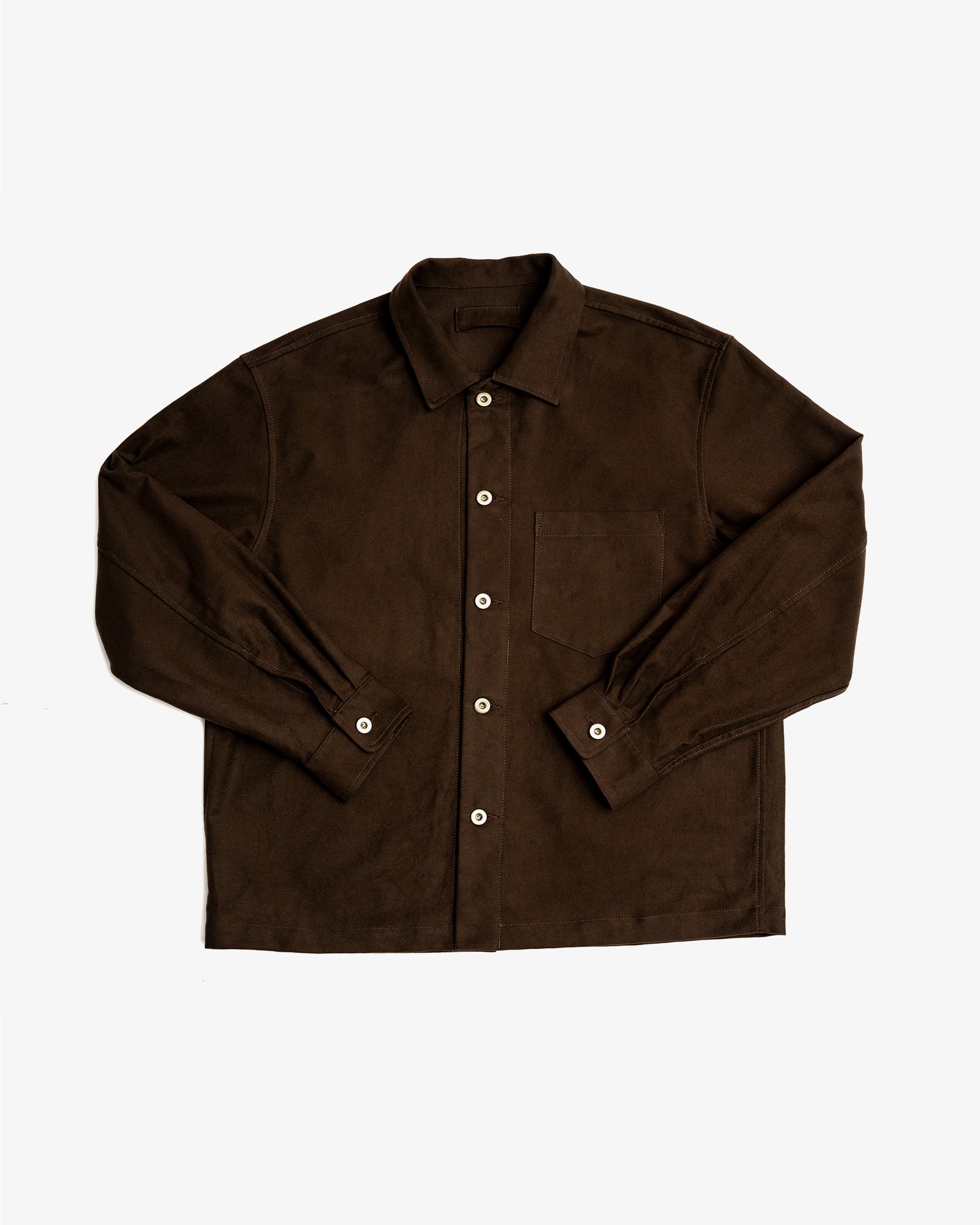 TRAVAIL SHIRT - DARK BROWN COTTON MOLESKIN James Coward TRAVAIL SHIRT - DARK BROWN COTTON MOLESKIN James Coward