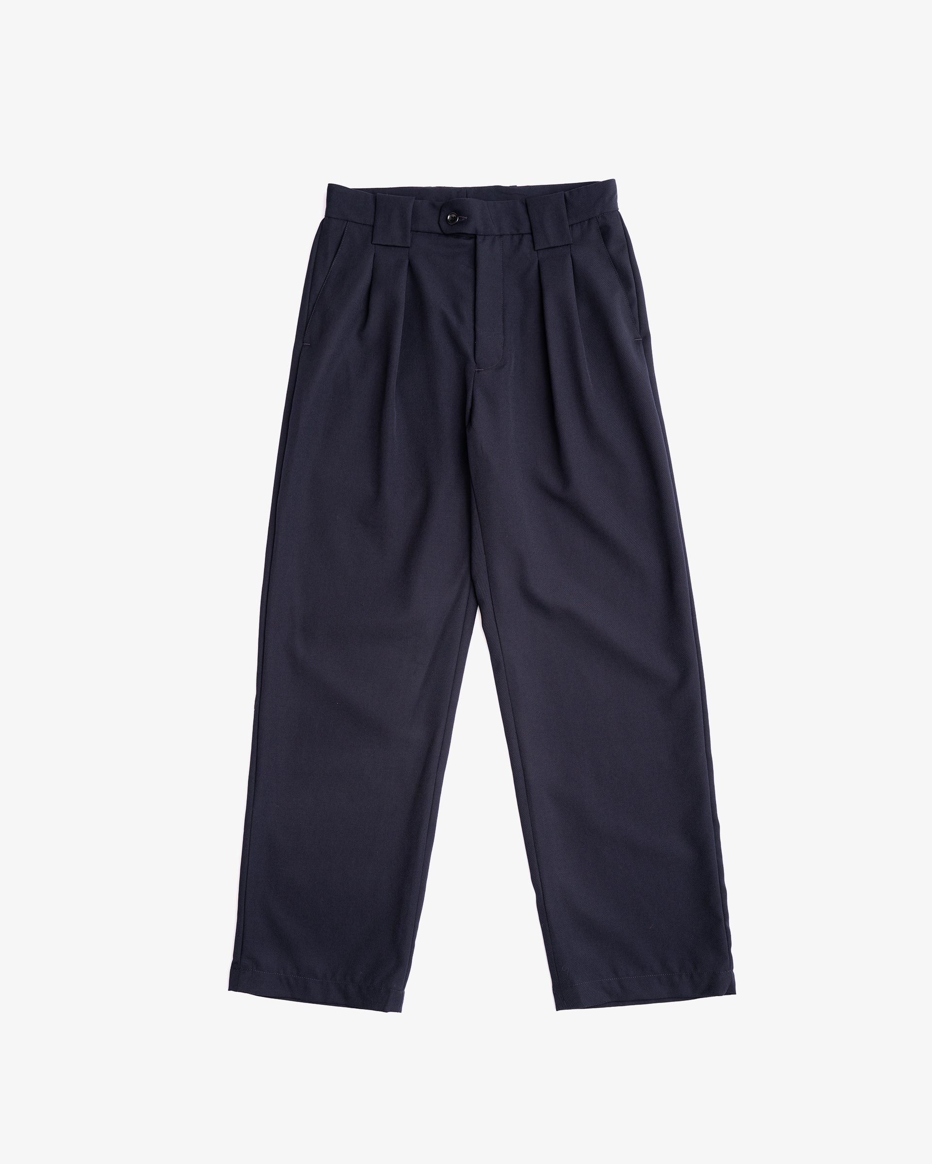 MERCADO TROUSER - DARK NAVY WOOL GABARDINE – James Coward