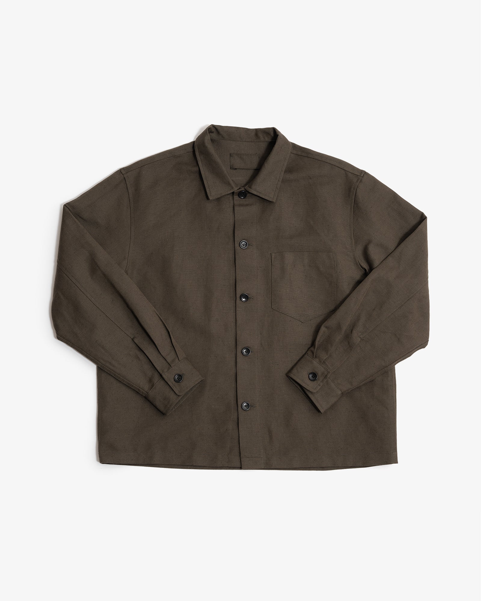 clore+ レディワークシャツ TRAVAIL SHIRT - COFFEE GROUNDS WELTERWEIGHT BELGIAN LINEN – James