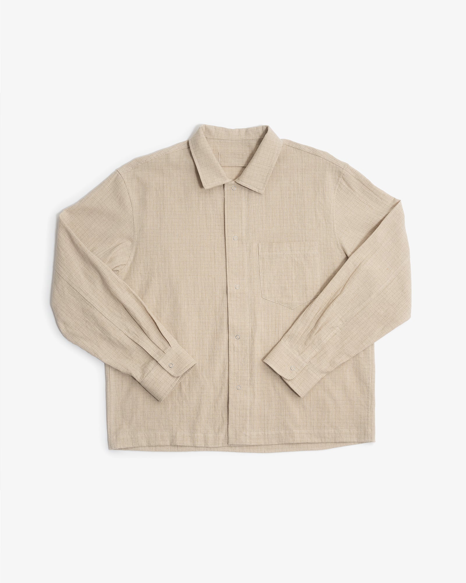 WORKSHOP SHIRT - NATURAL COTTON/LINEN GRID – James Coward