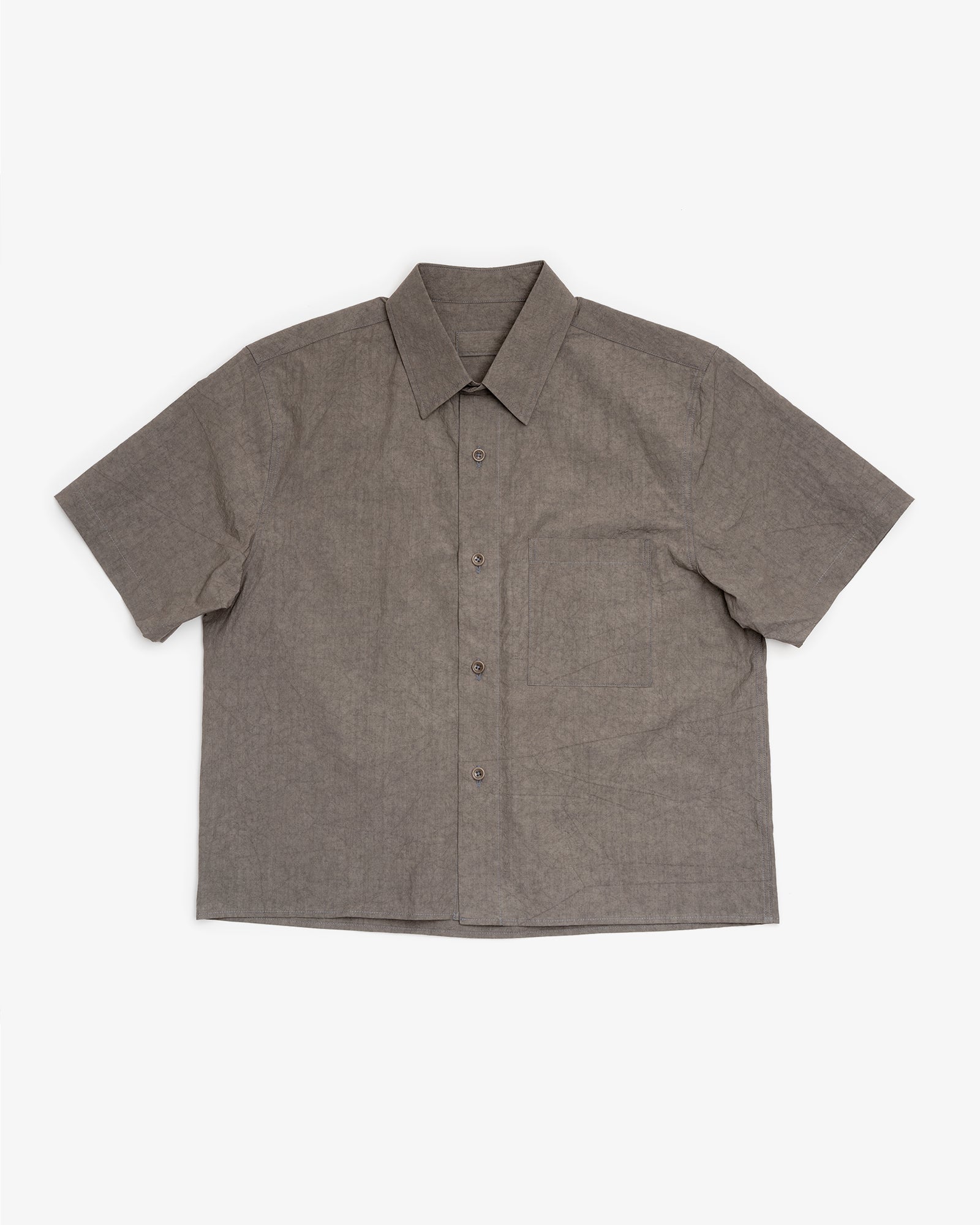 トップス Shirt 87C- Cotton100% Typewriter- Brick SHORT SLEEVE SHIRT - GREY SUN DRIED TYPEWRITER CLOTH – James Coward