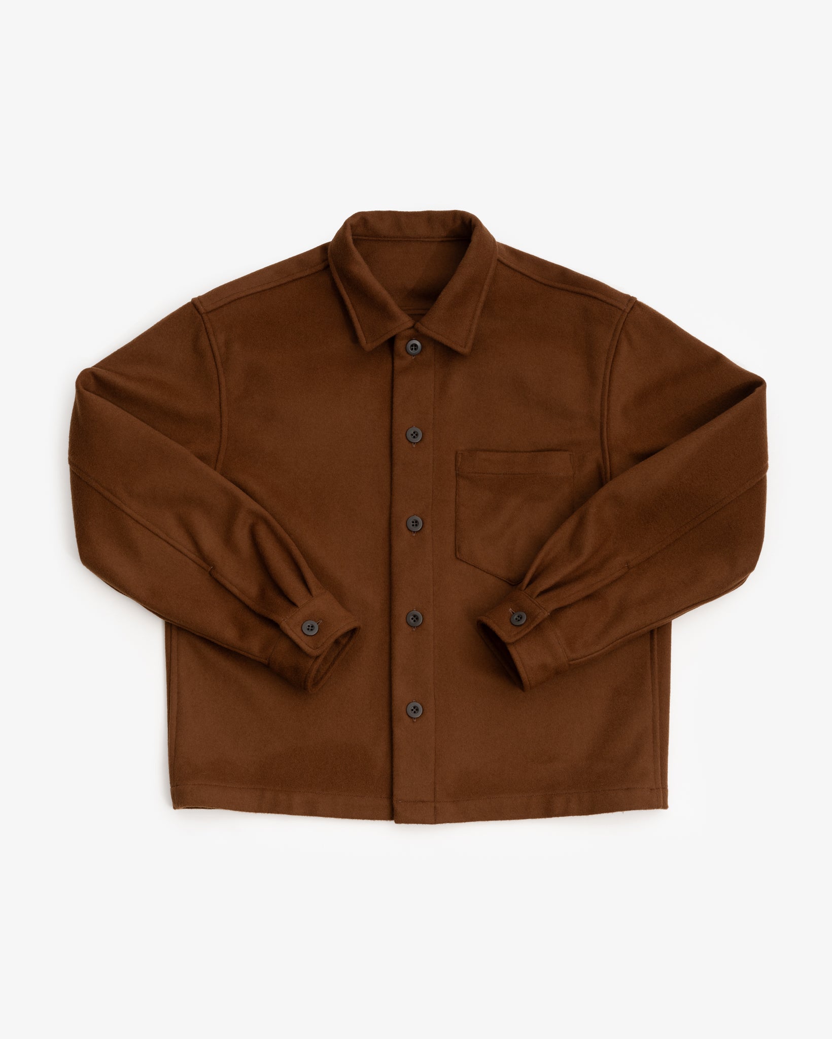 TRAVAIL SHIRT - BROWN WOOL FLANNEL James Coward TRAVAIL SHIRT - BROWN WOOL FLANNEL James Coward