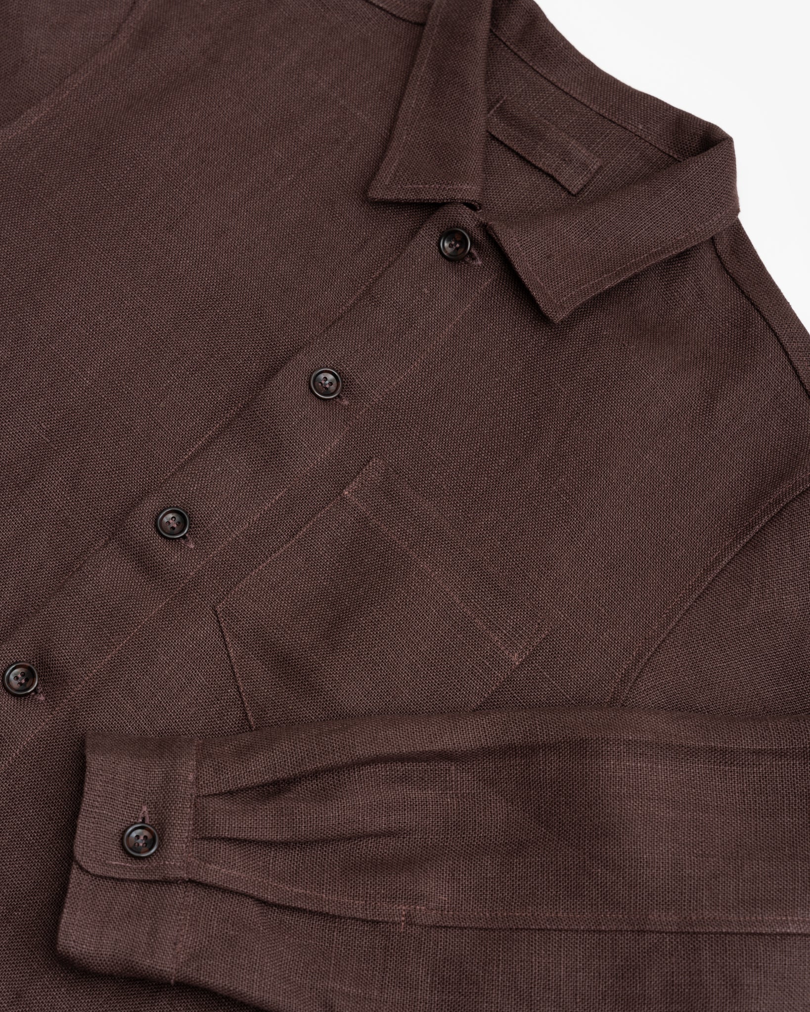 TRAVAIL SHIRT - CHESTNUT BELGIAN LINEN