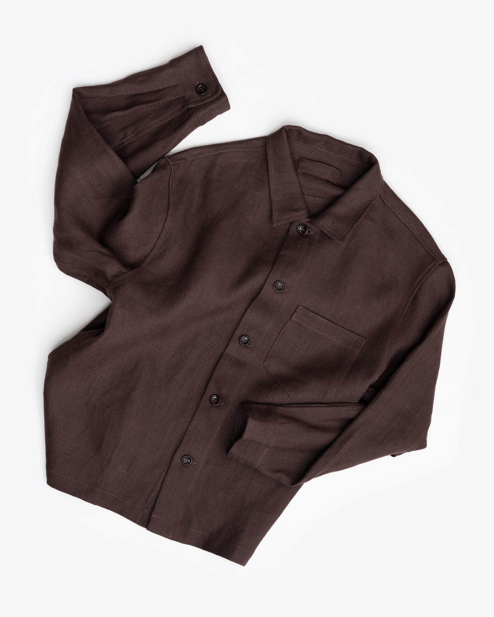 TRAVAIL SHIRT - CHESTNUT BELGIAN LINEN