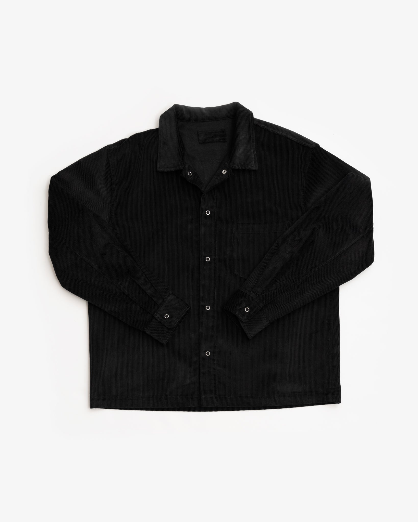 WORKSHOP SHIRT - BLACK COTTON CORDUROY – James Coward