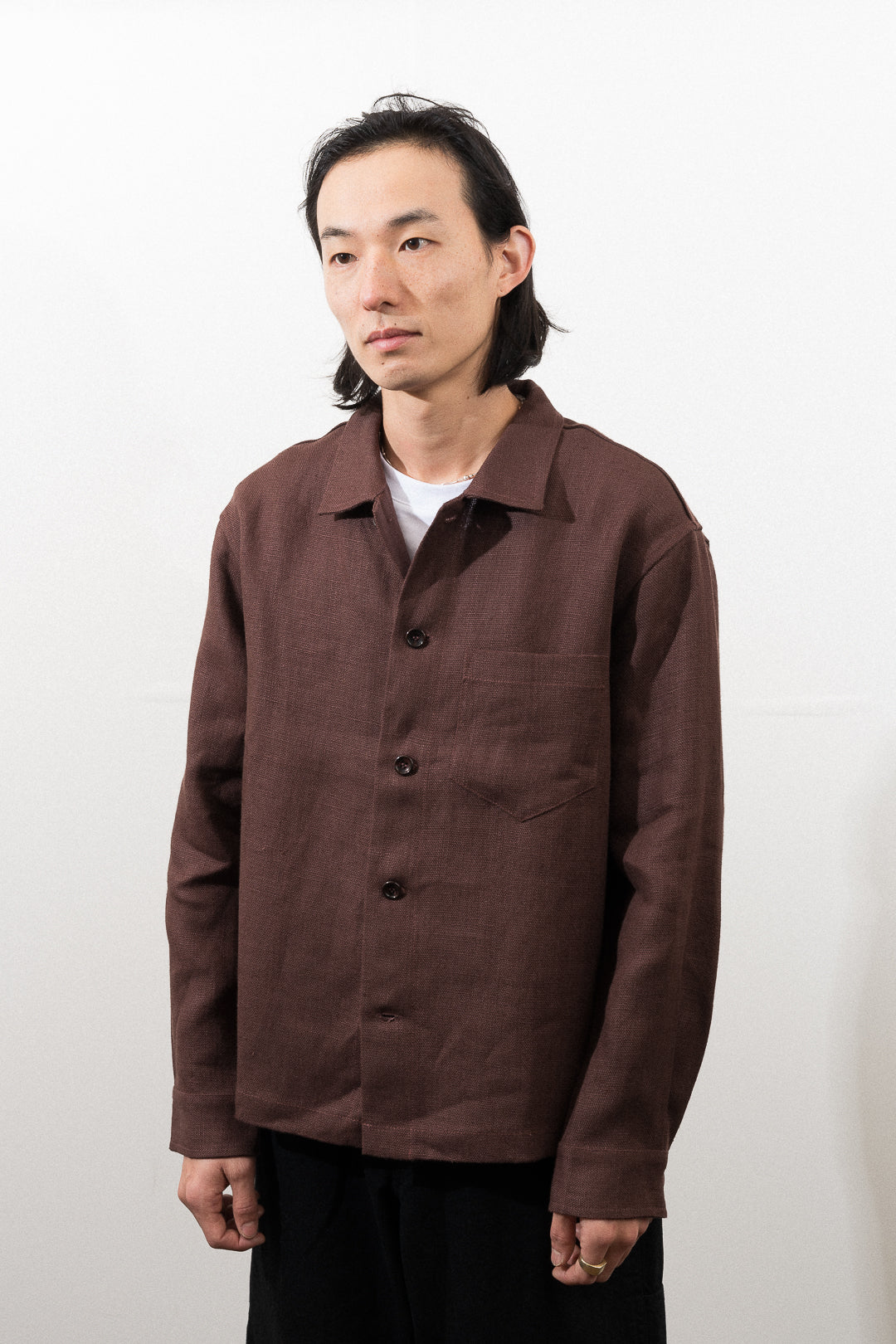 TRAVAIL SHIRT - CHESTNUT BELGIAN LINEN