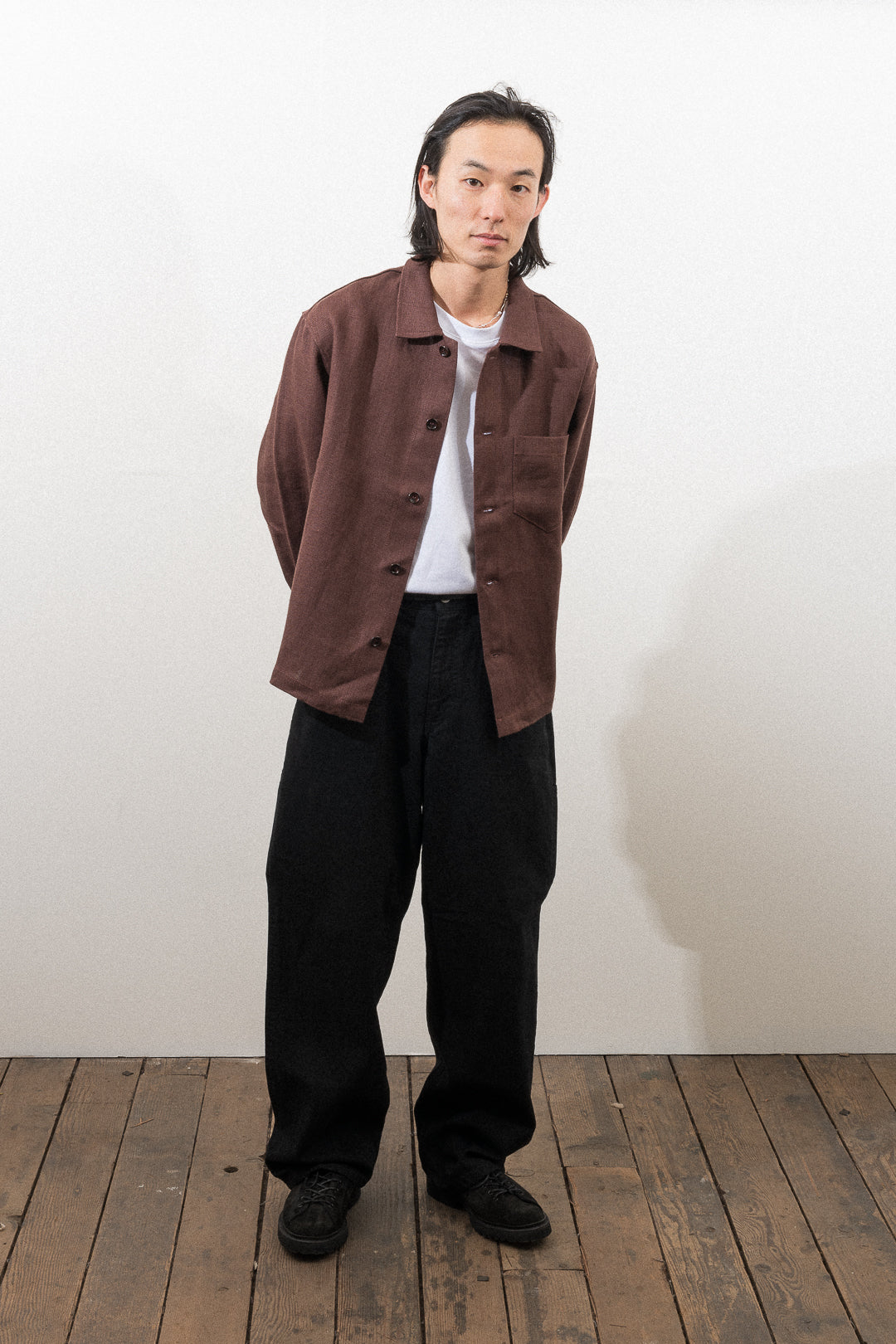 TRAVAIL SHIRT - CHESTNUT BELGIAN LINEN