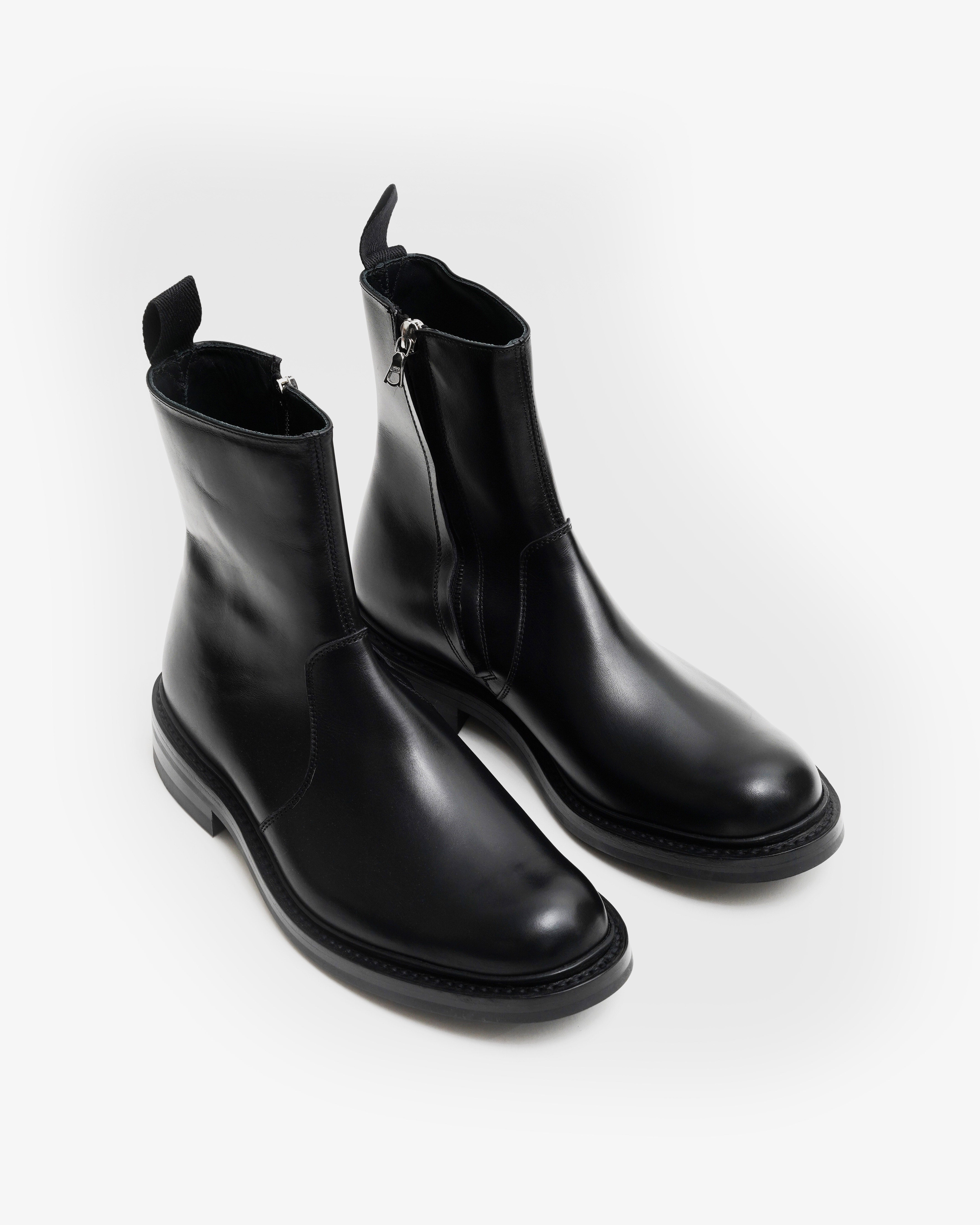 ZIP BOOT BLACK CALF LEATHER James Coward