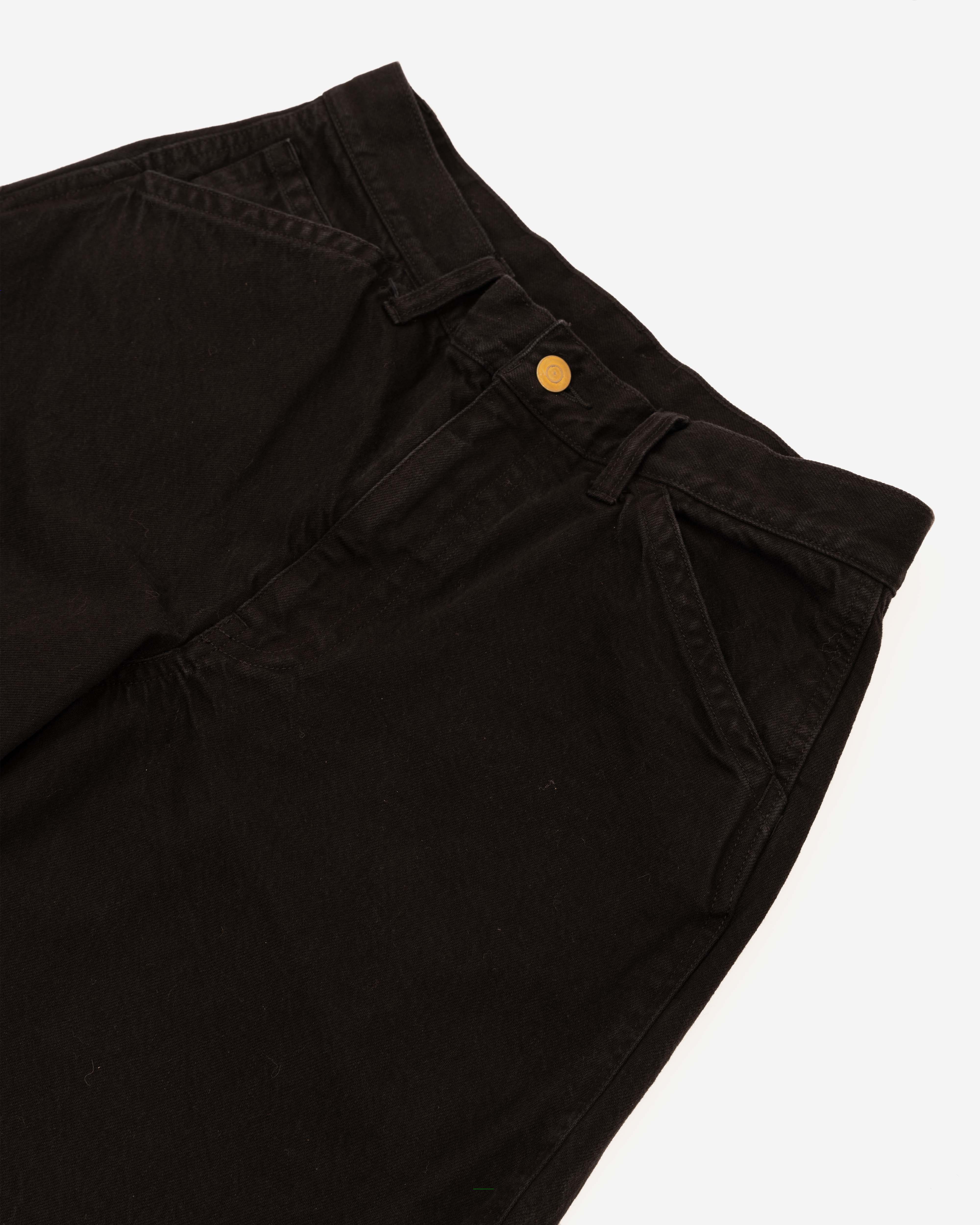 NAME BIO WASH DENIM PAINTER PANTS BLACK