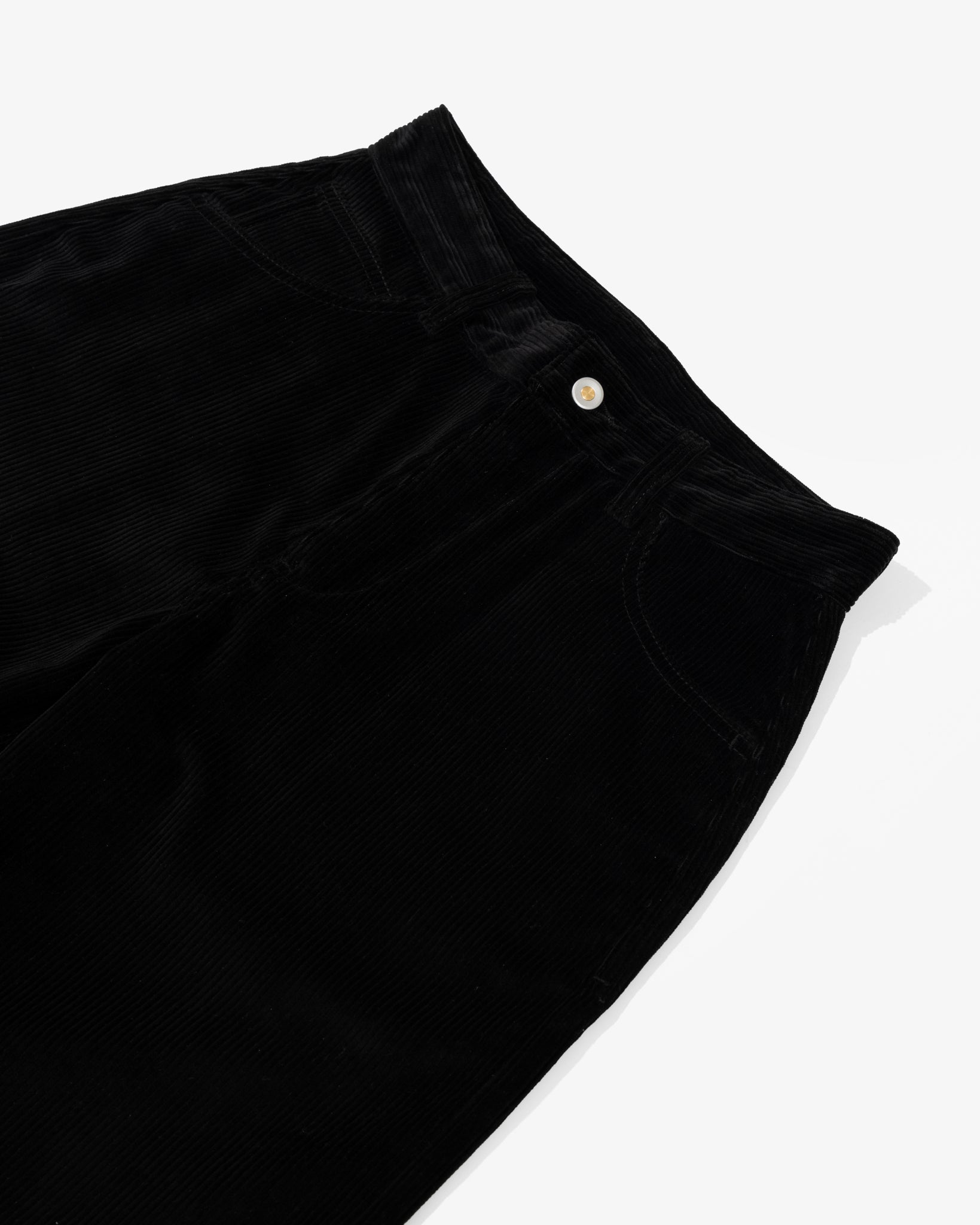 WIDE TROUSER - BLACK ITALIAN 8 WALE CORDUROY