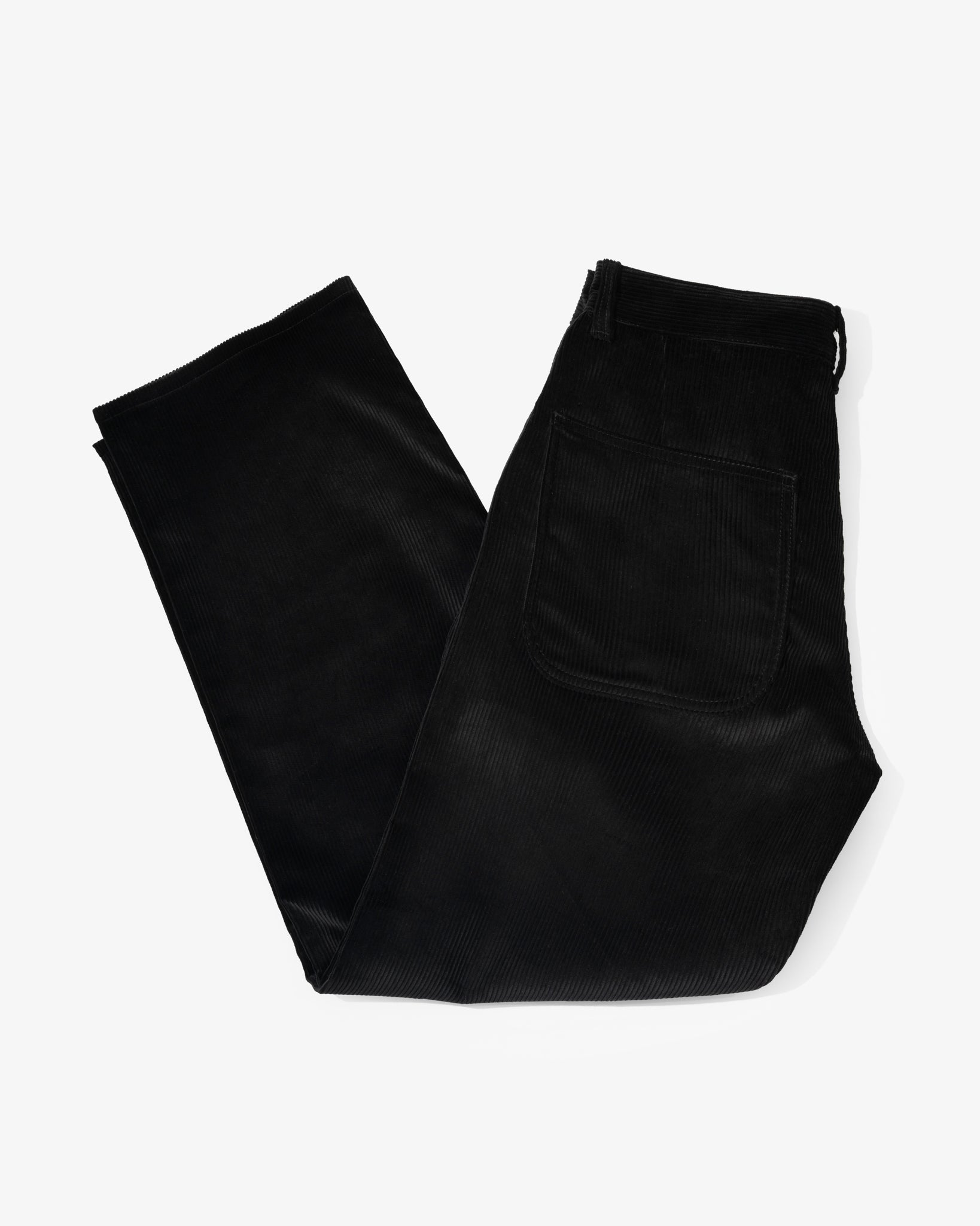 WIDE TROUSER - BLACK ITALIAN 8 WALE CORDUROY – James Coward