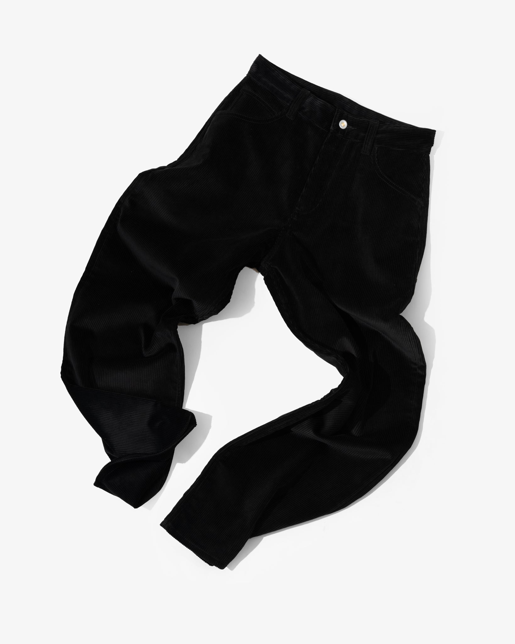 WIDE TROUSER - BLACK ITALIAN 8 WALE CORDUROY – James Coward