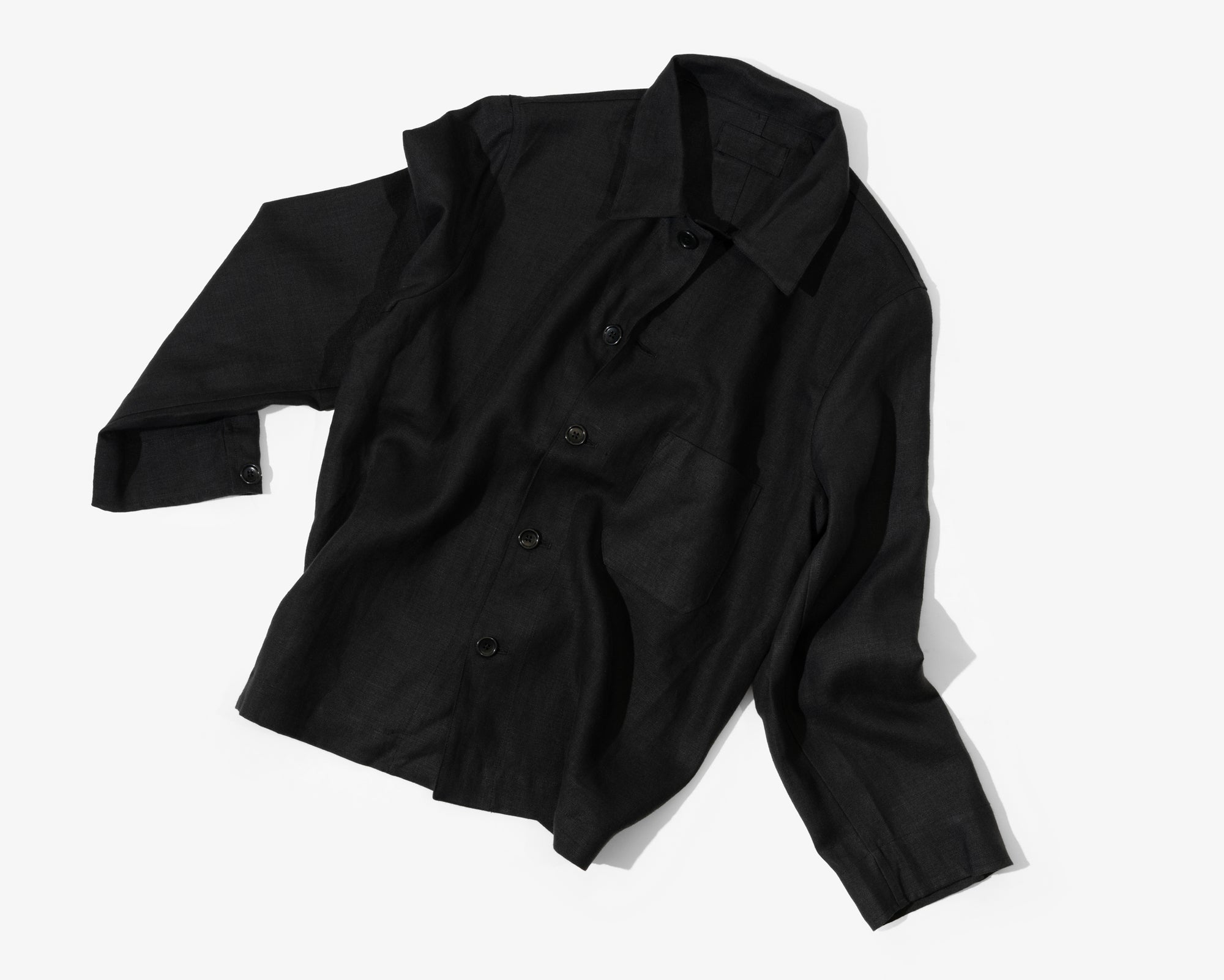 TRANSPORT SHIRT - BLACK WELTERWEIGHT LINEN