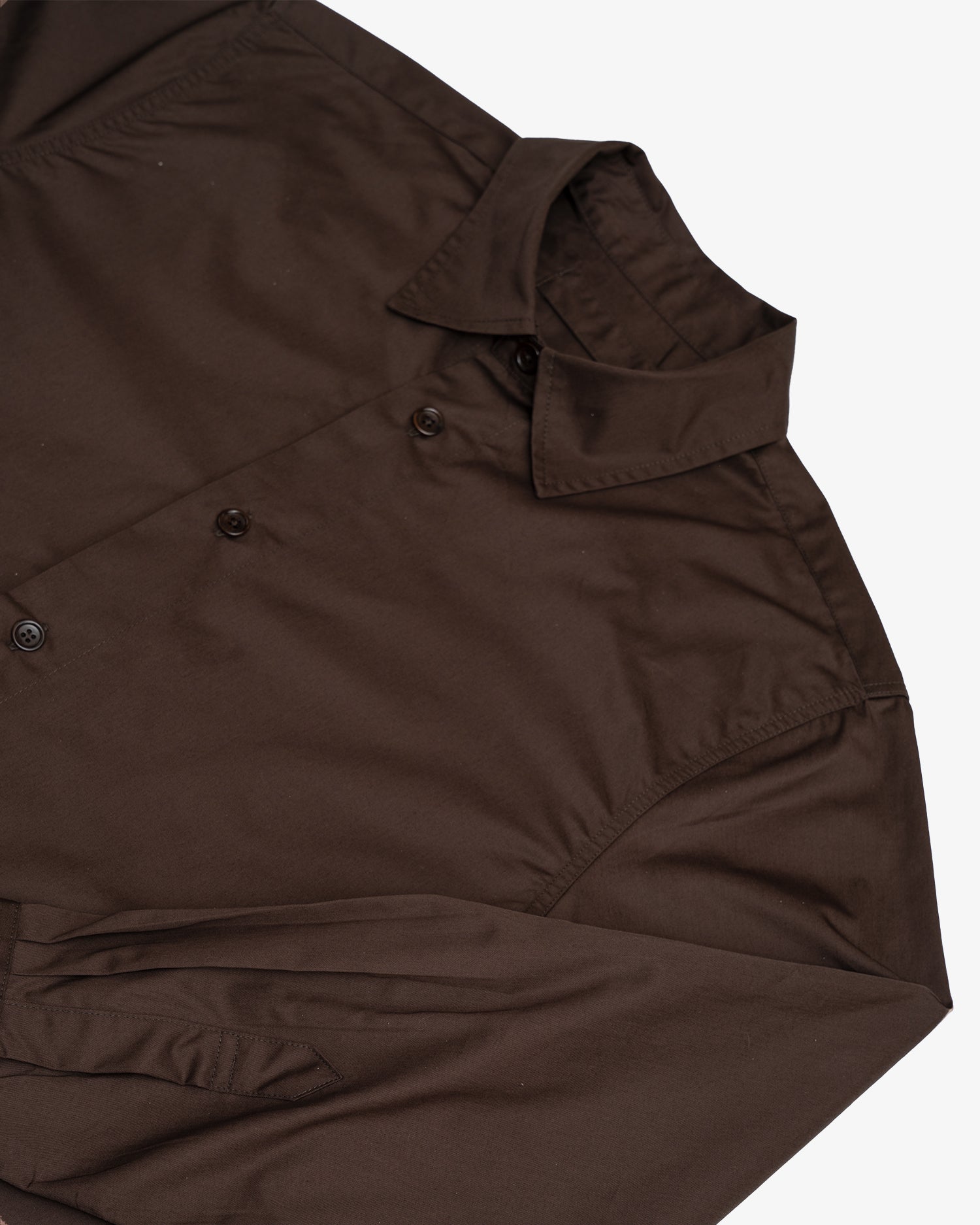 FILTER SHIRT - DARK BROWN PIMA COTTON TWILL