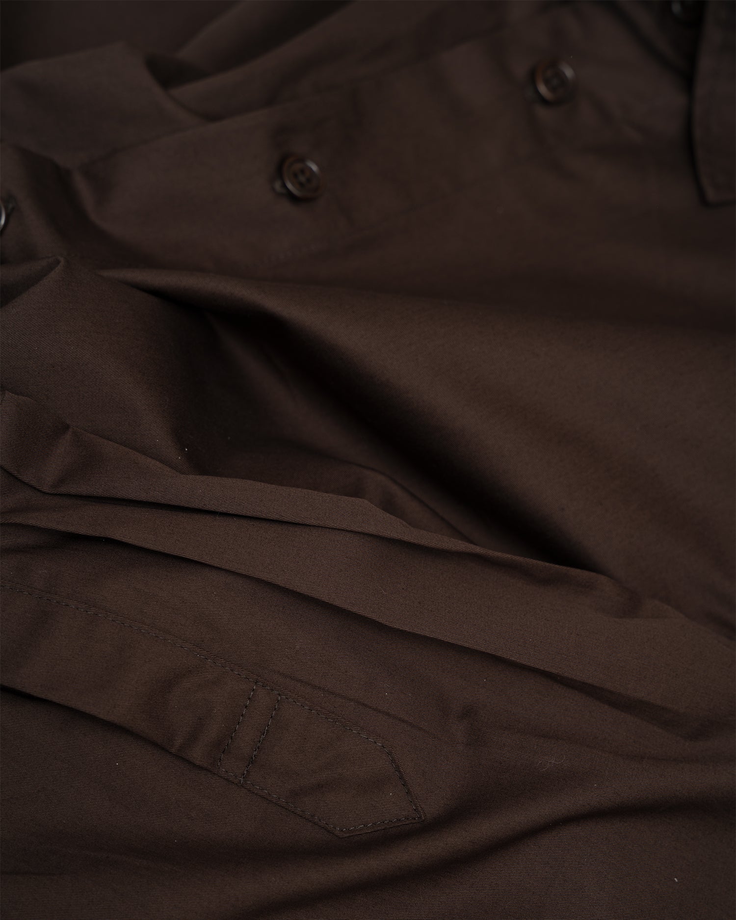 FILTER SHIRT - DARK BROWN PIMA COTTON TWILL