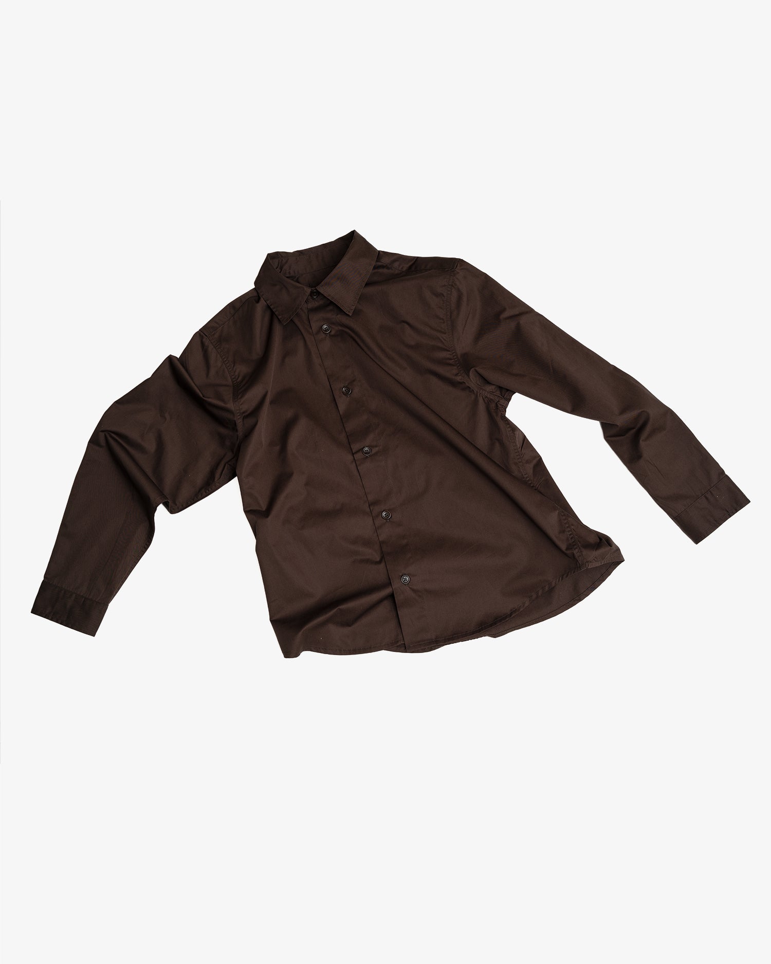 FILTER SHIRT - DARK BROWN PIMA COTTON TWILL