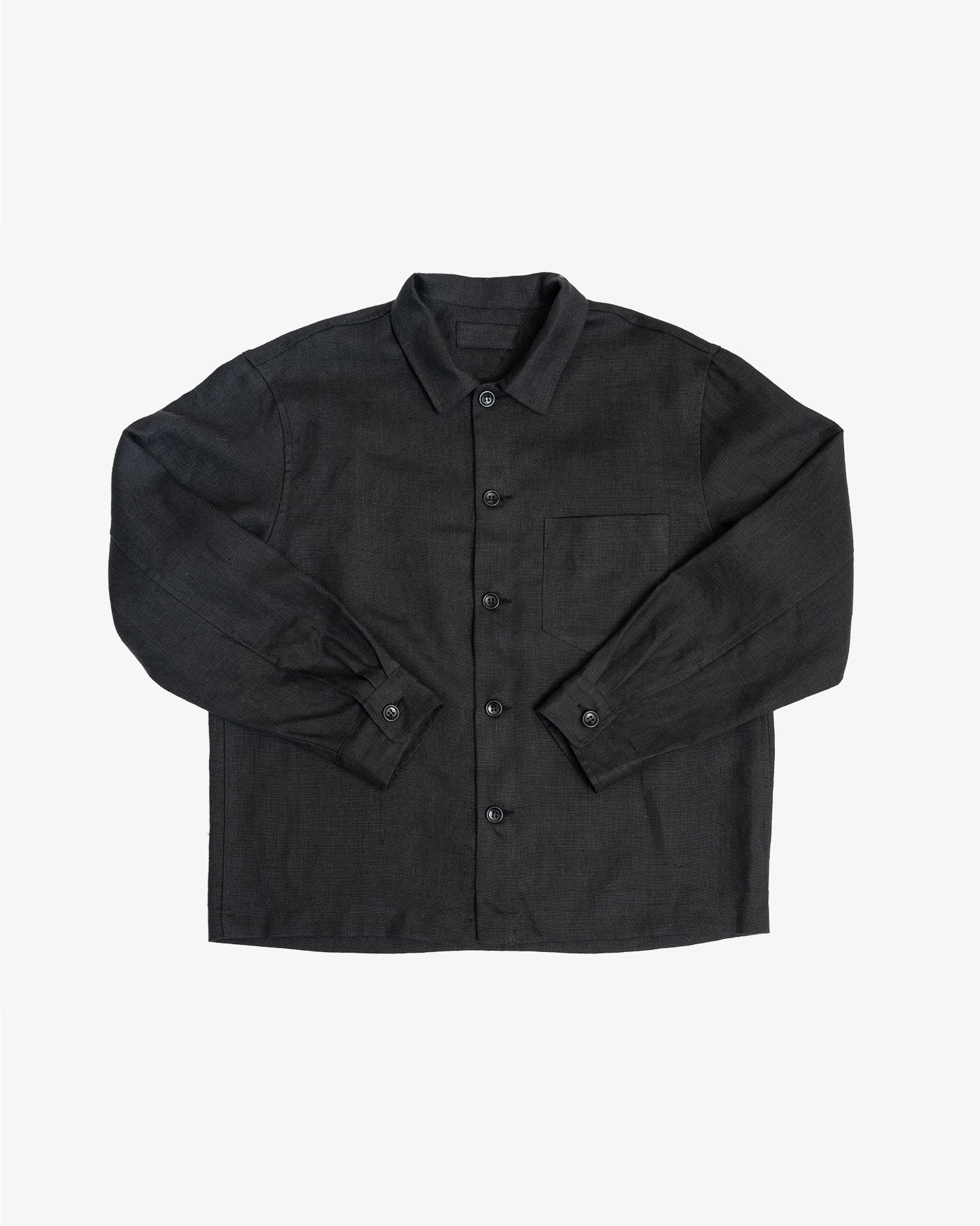 TRAVAIL SHIRT - BLACK WELTERWEIGHT LINEN