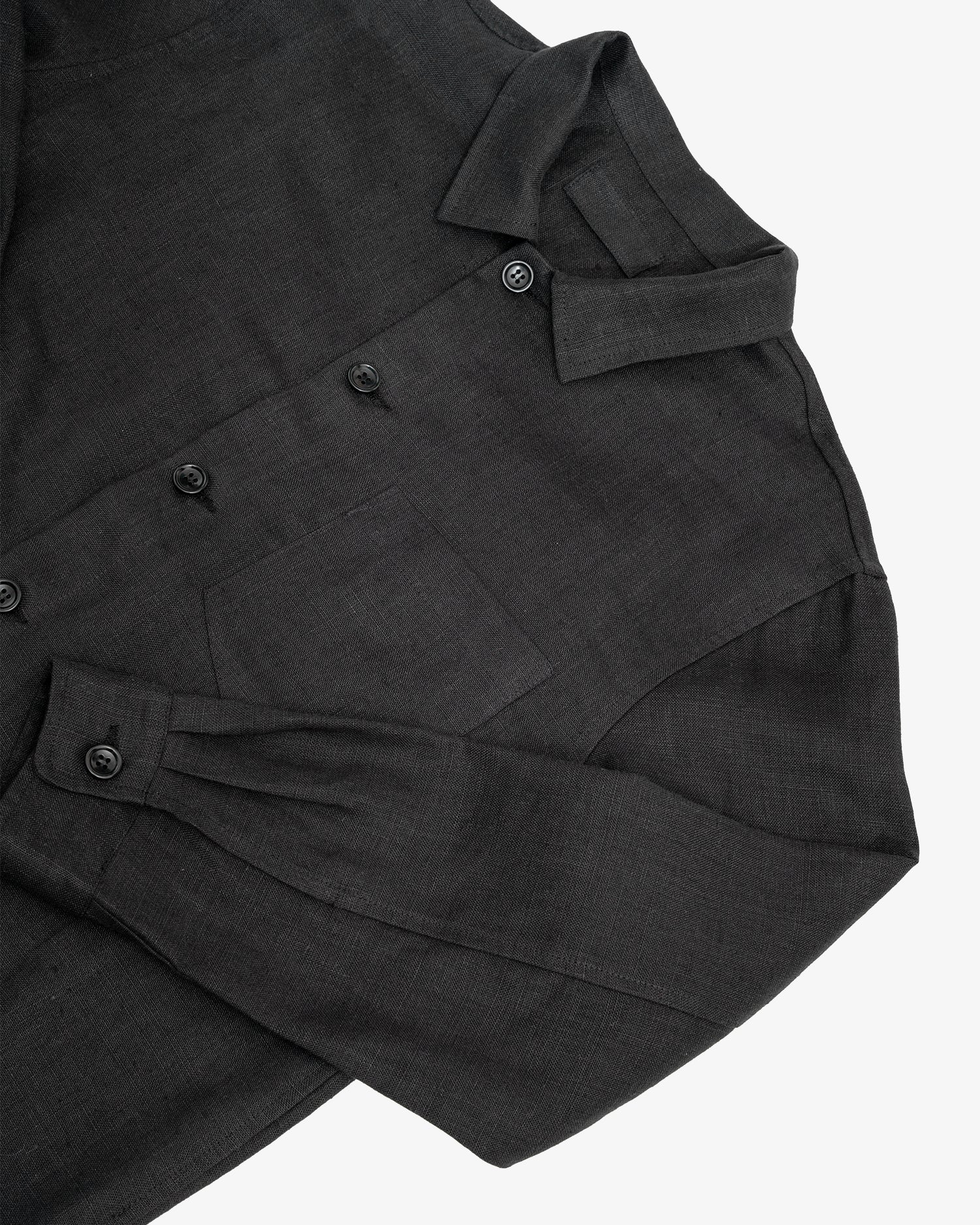 TRAVAIL SHIRT - BLACK WELTERWEIGHT LINEN