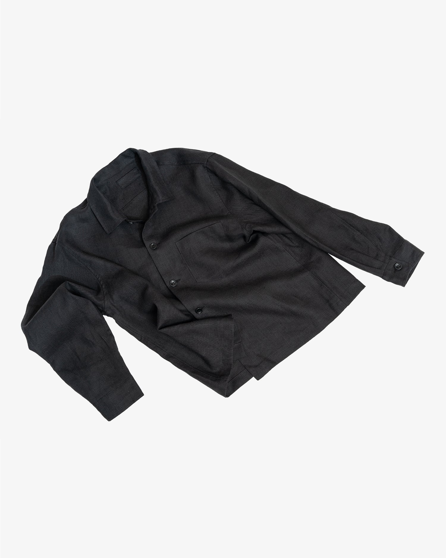 TRAVAIL SHIRT - BLACK WELTERWEIGHT LINEN