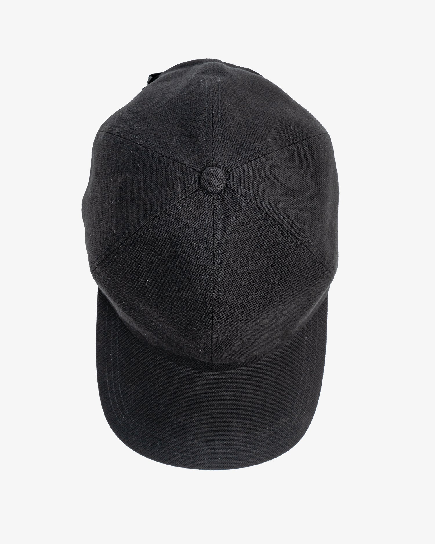 6 PANEL CAP - BLACK COTTON WASHI OXFORD