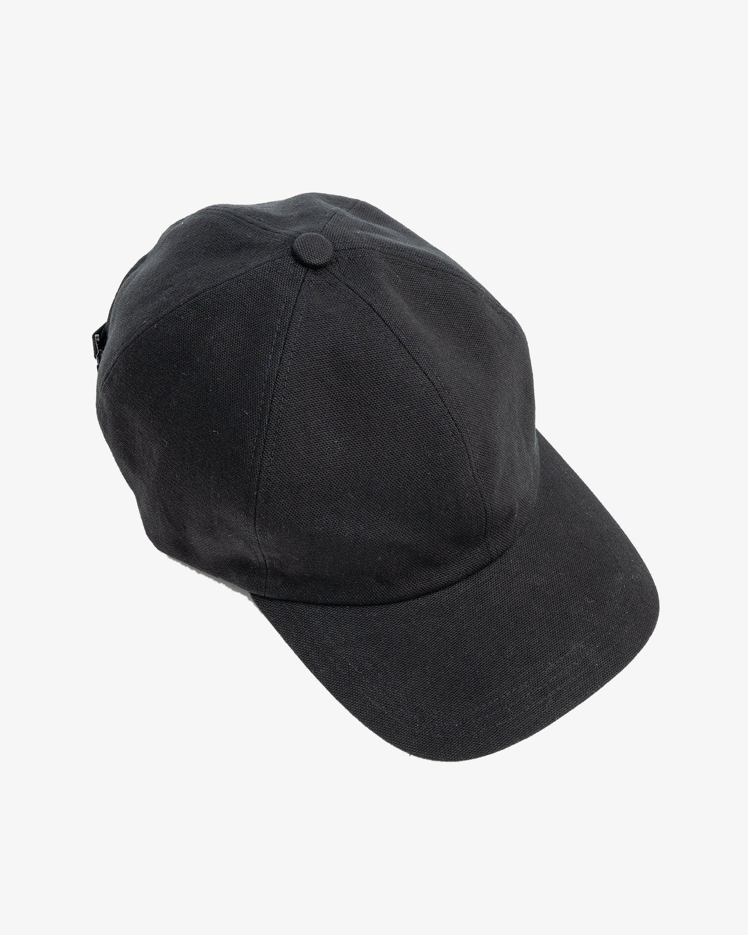 6 PANEL CAP - BLACK COTTON WASHI OXFORD