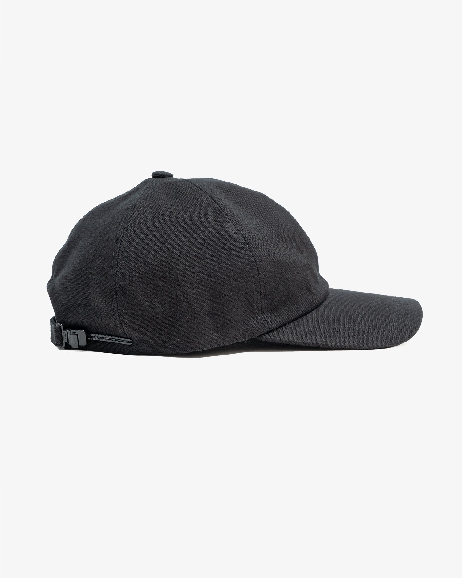 6 PANEL CAP - BLACK COTTON WASHI OXFORD
