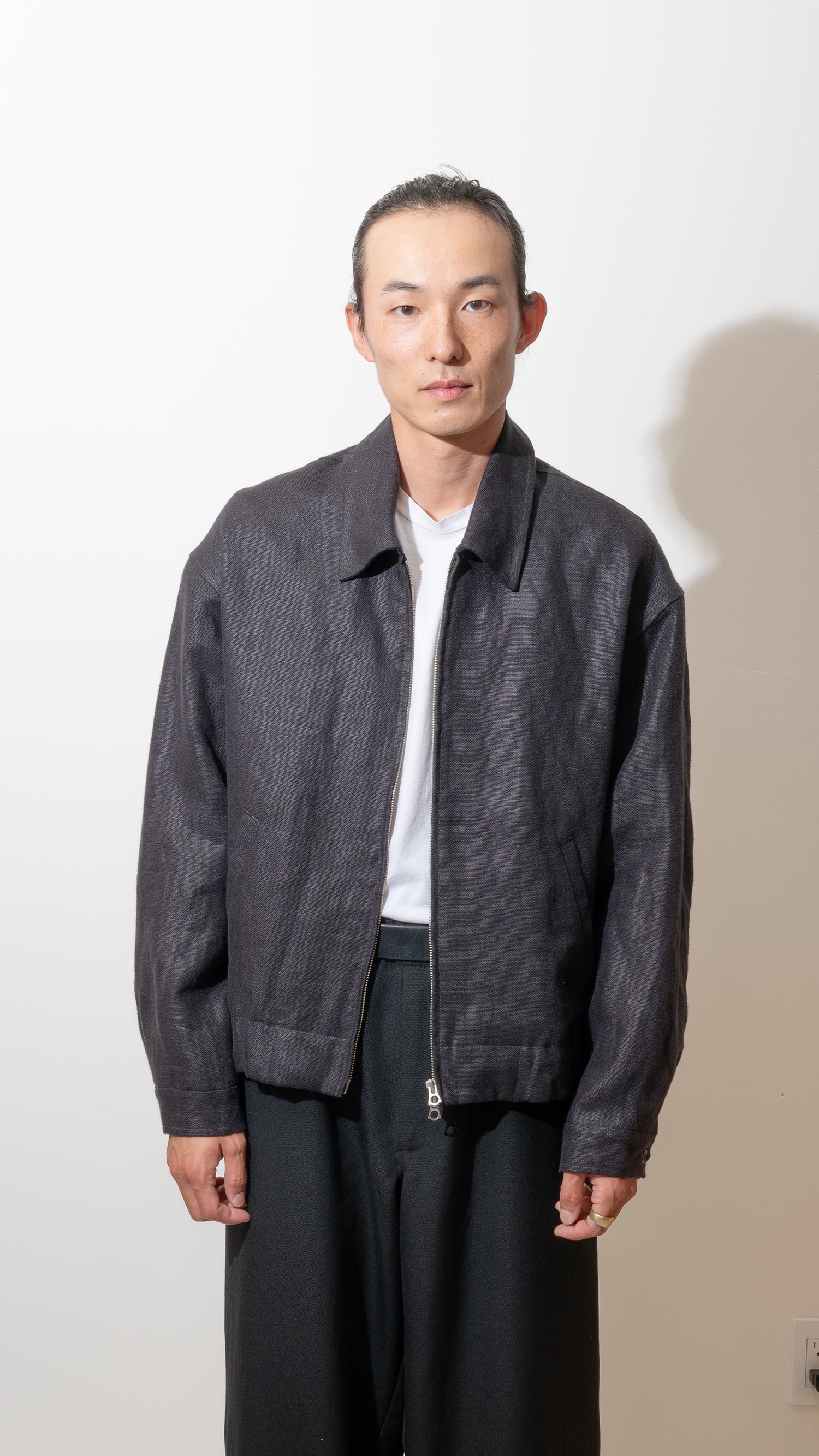 MACHINE JACKET - BLACK BELGIAN LINEN – James Coward