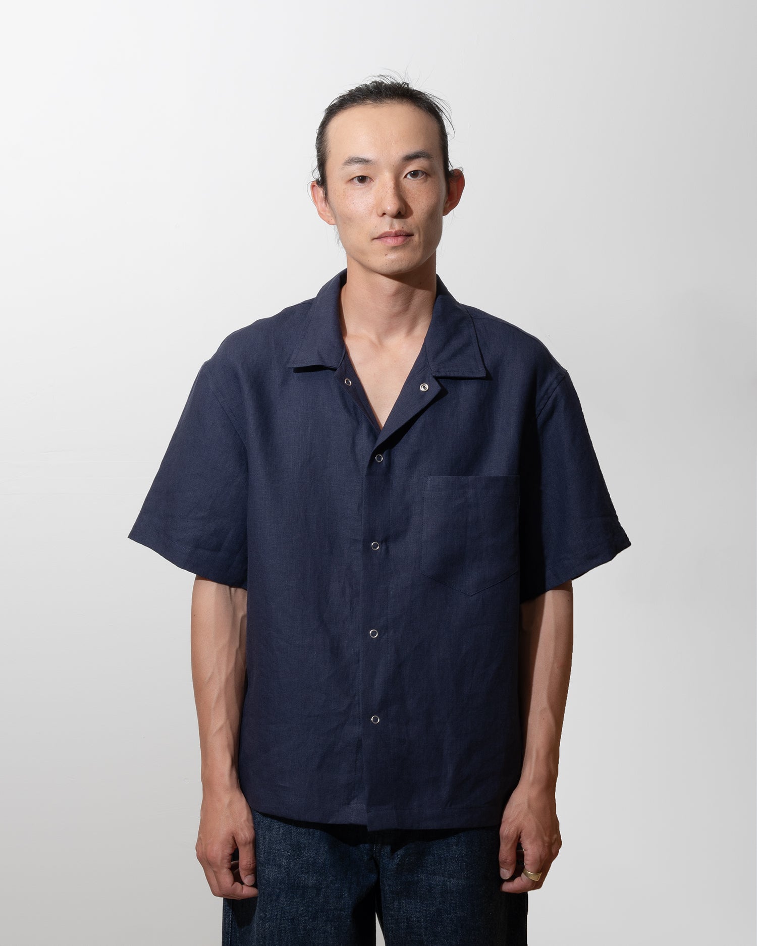 SUNDOWN SHIRT - NAVY WELTERWEIGHT LINEN