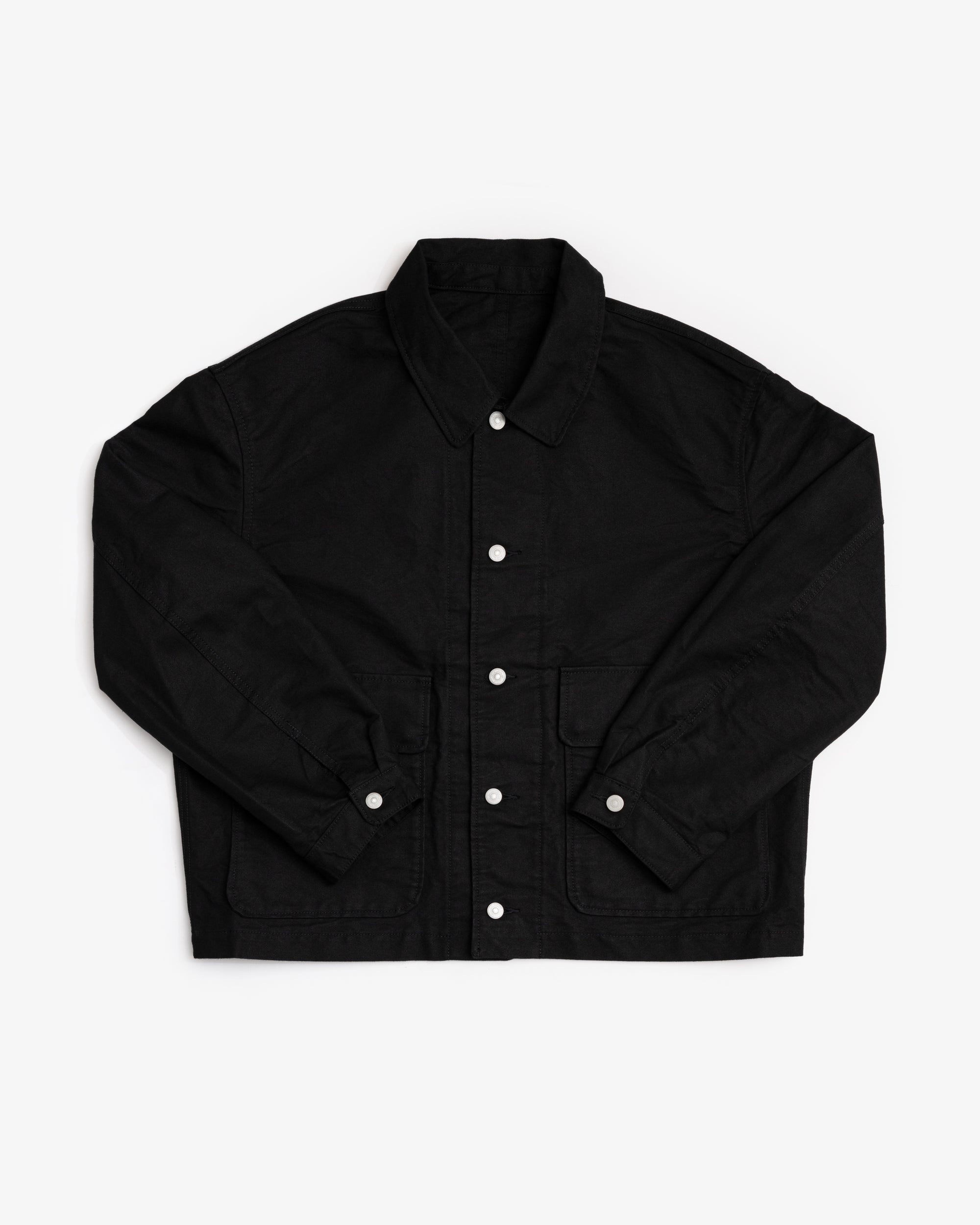REPLICA JACKET - BLACK COTTON WASHI DUCK