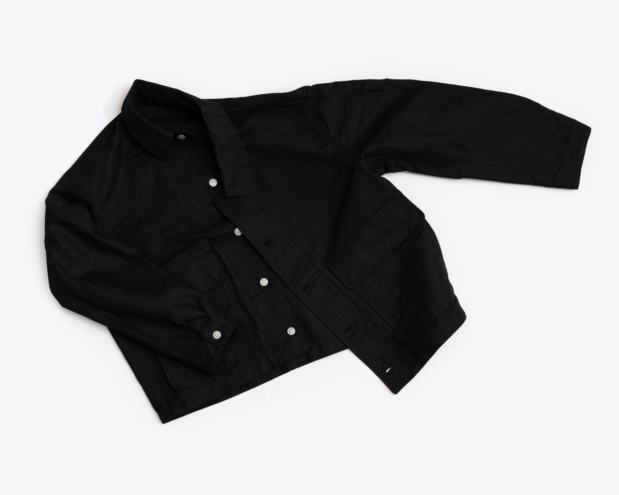 REPLICA JACKET - BLACK COTTON WASHI DUCK