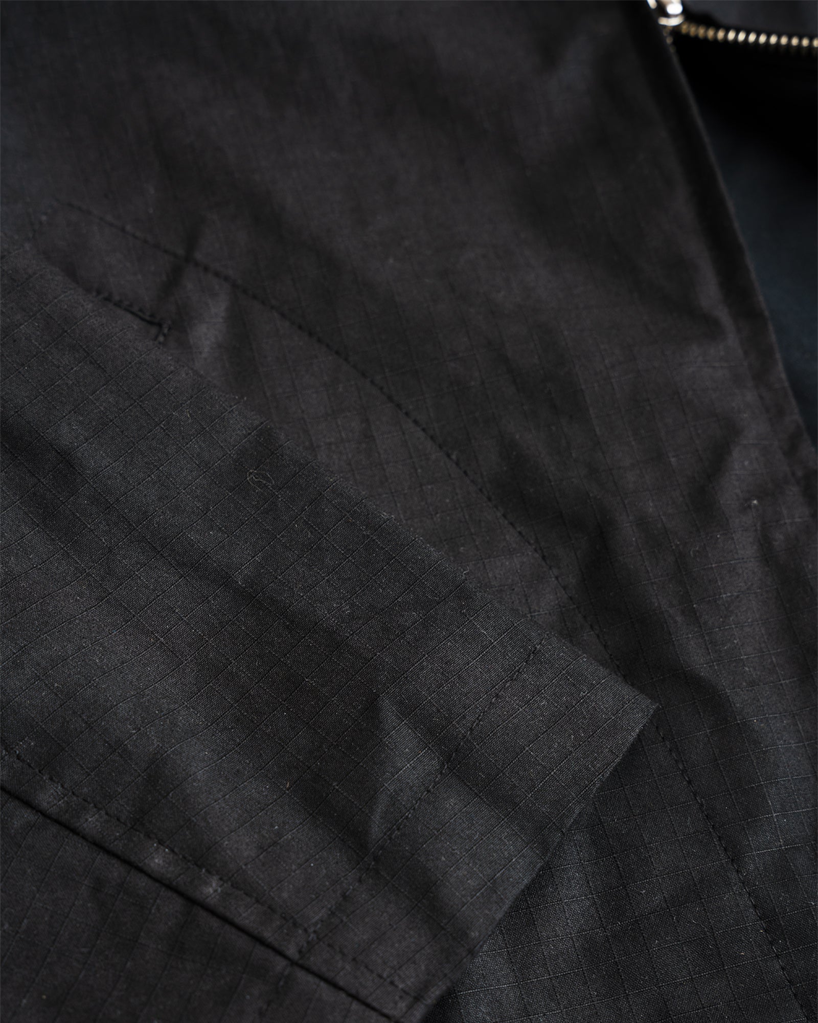 SITE JACKET - BLACK WAXED ORGANIC COTTON RIPSTOP