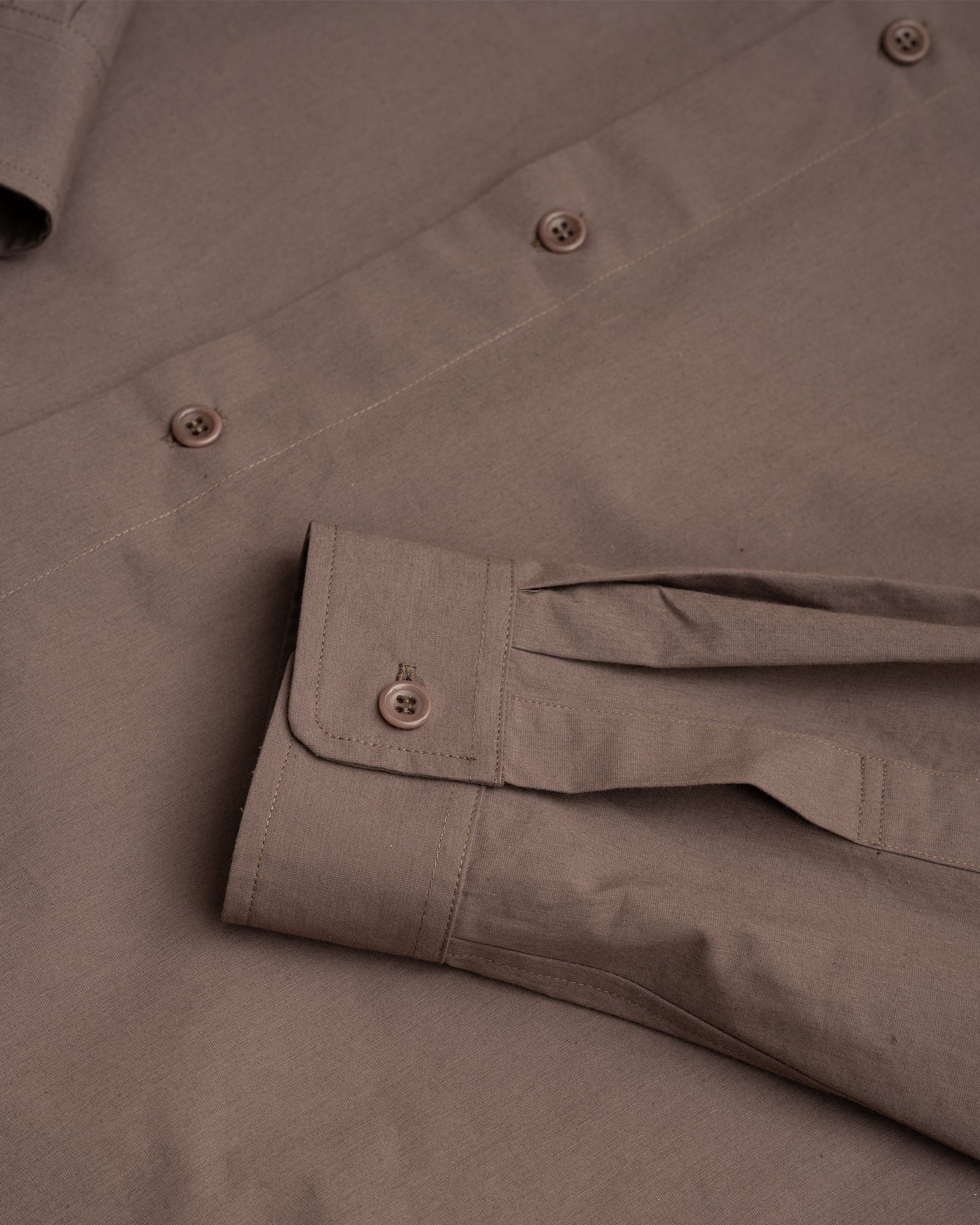 FILTER SHIRT - TAUPE COTTON/WASHI TYPEWRITER – James Coward