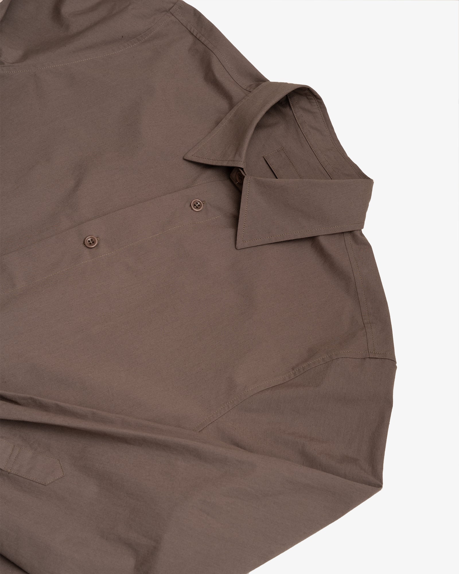 FILTER SHIRT - TAUPE COTTON/WASHI TYPEWRITER – James Coward