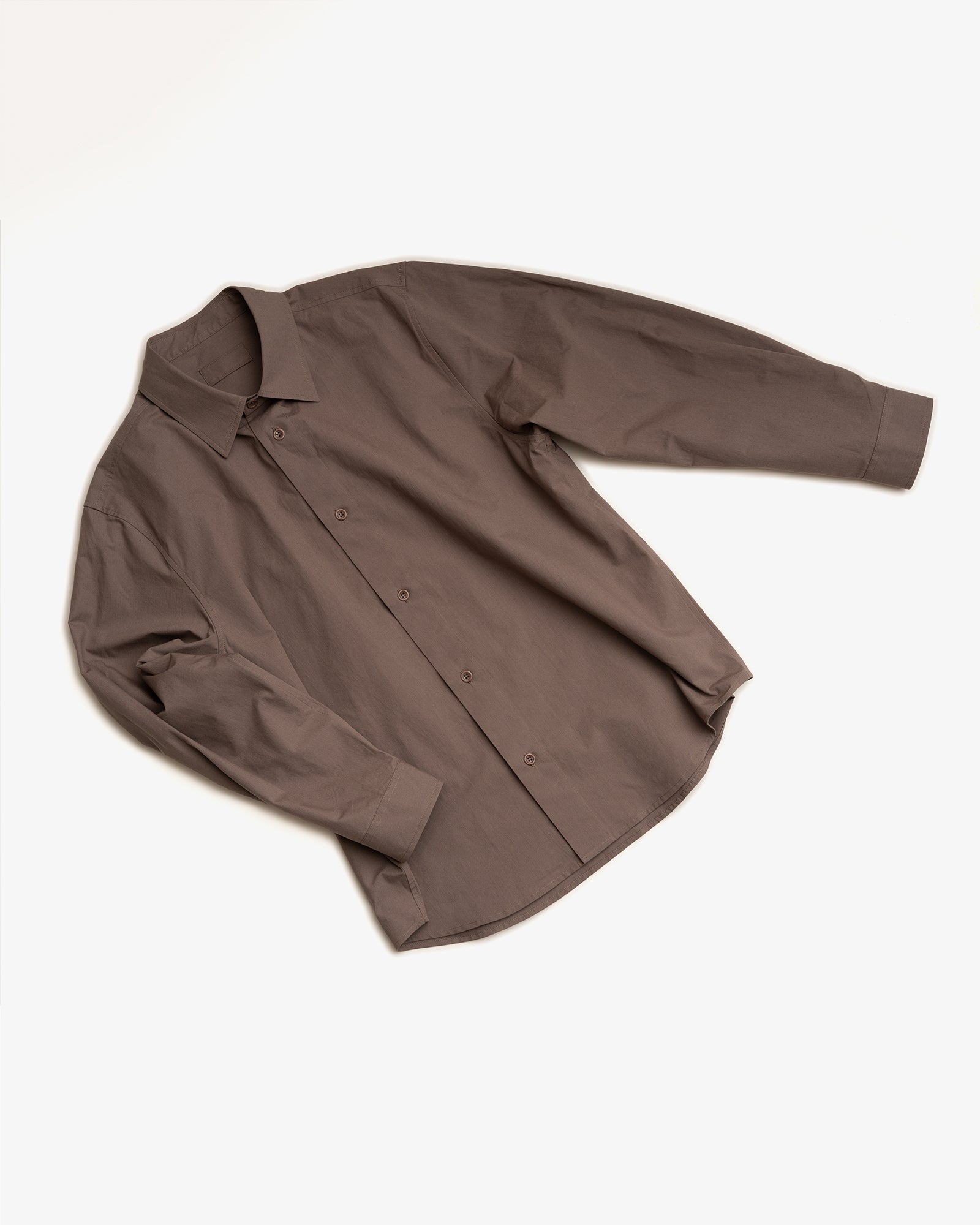 FILTER SHIRT - TAUPE COTTON/WASHI TYPEWRITER – James Coward