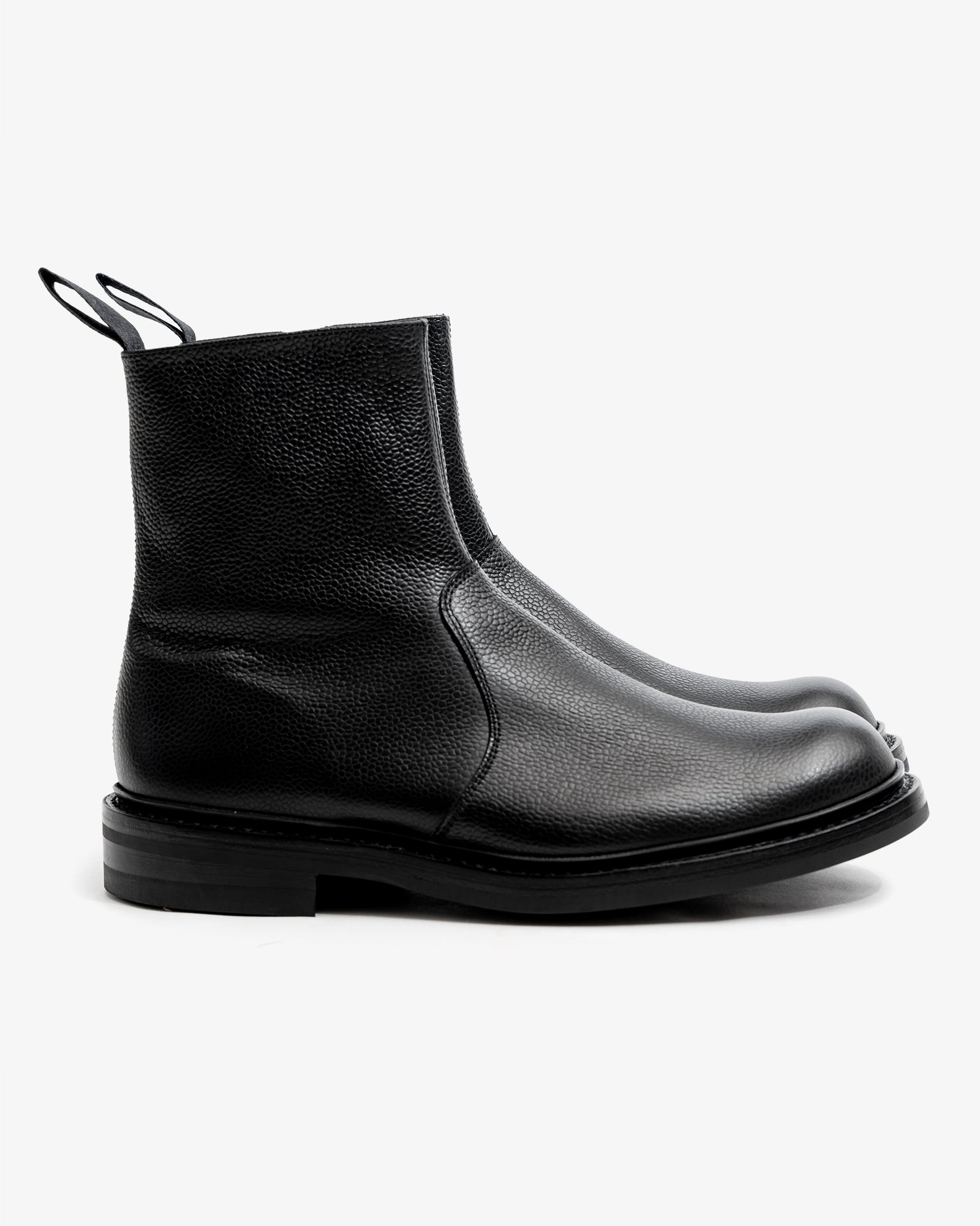 SPADE BOOT - BLACK SCOTCH GRAIN LEATHER – James Coward