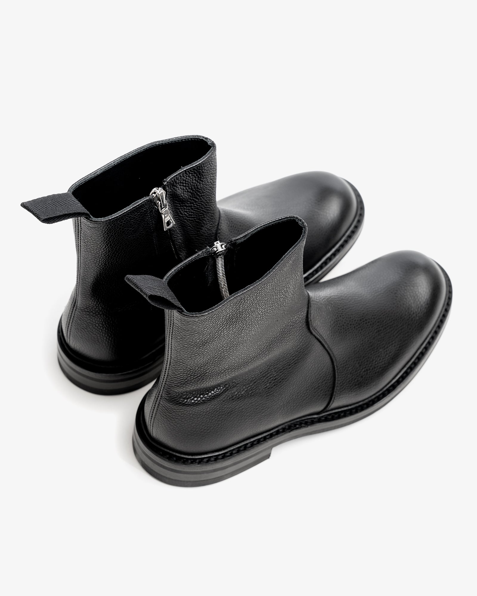 SPADE BOOT - BLACK SCOTCH GRAIN LEATHER