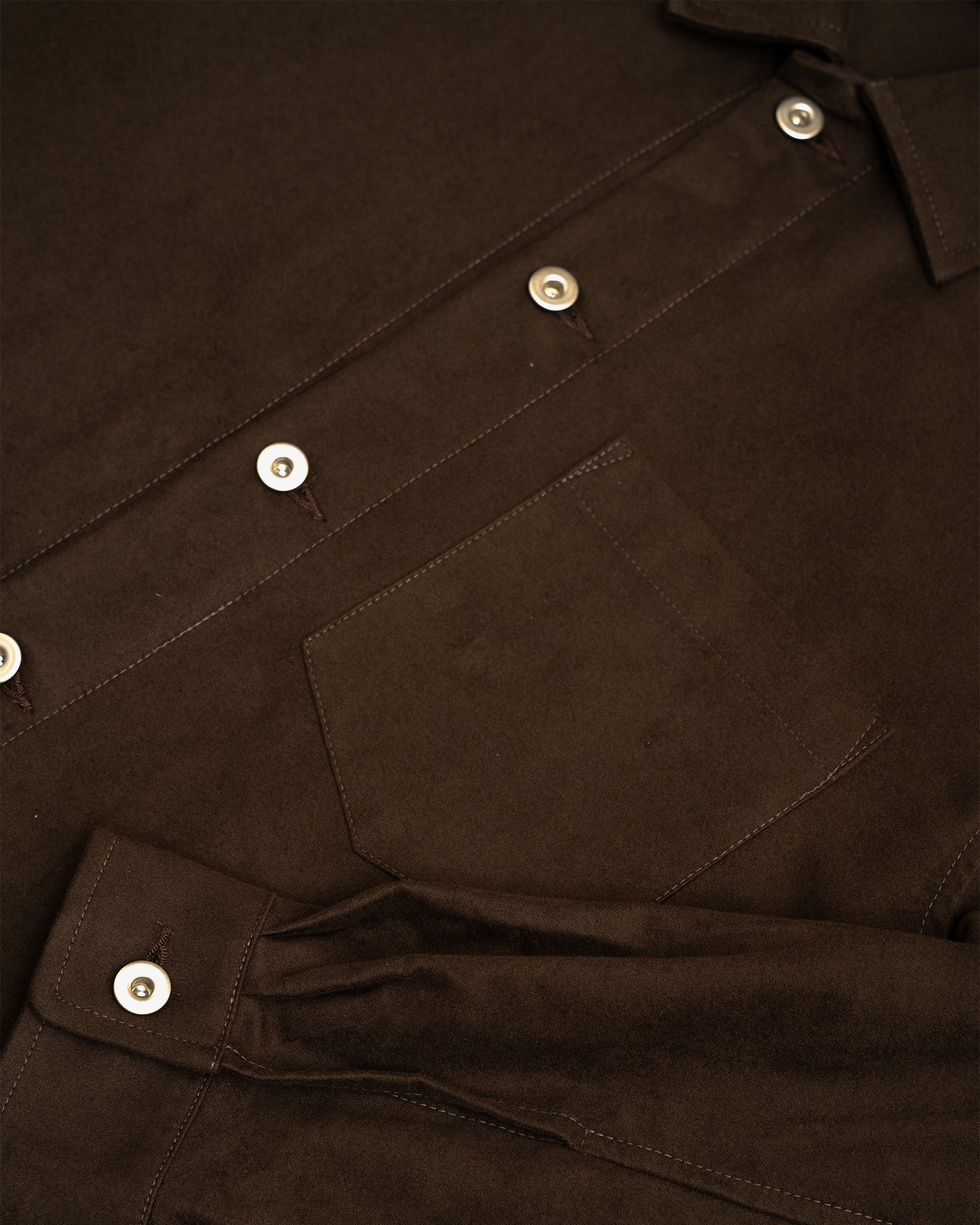 TRAVAIL SHIRT - DARK BROWN COTTON MOLESKIN