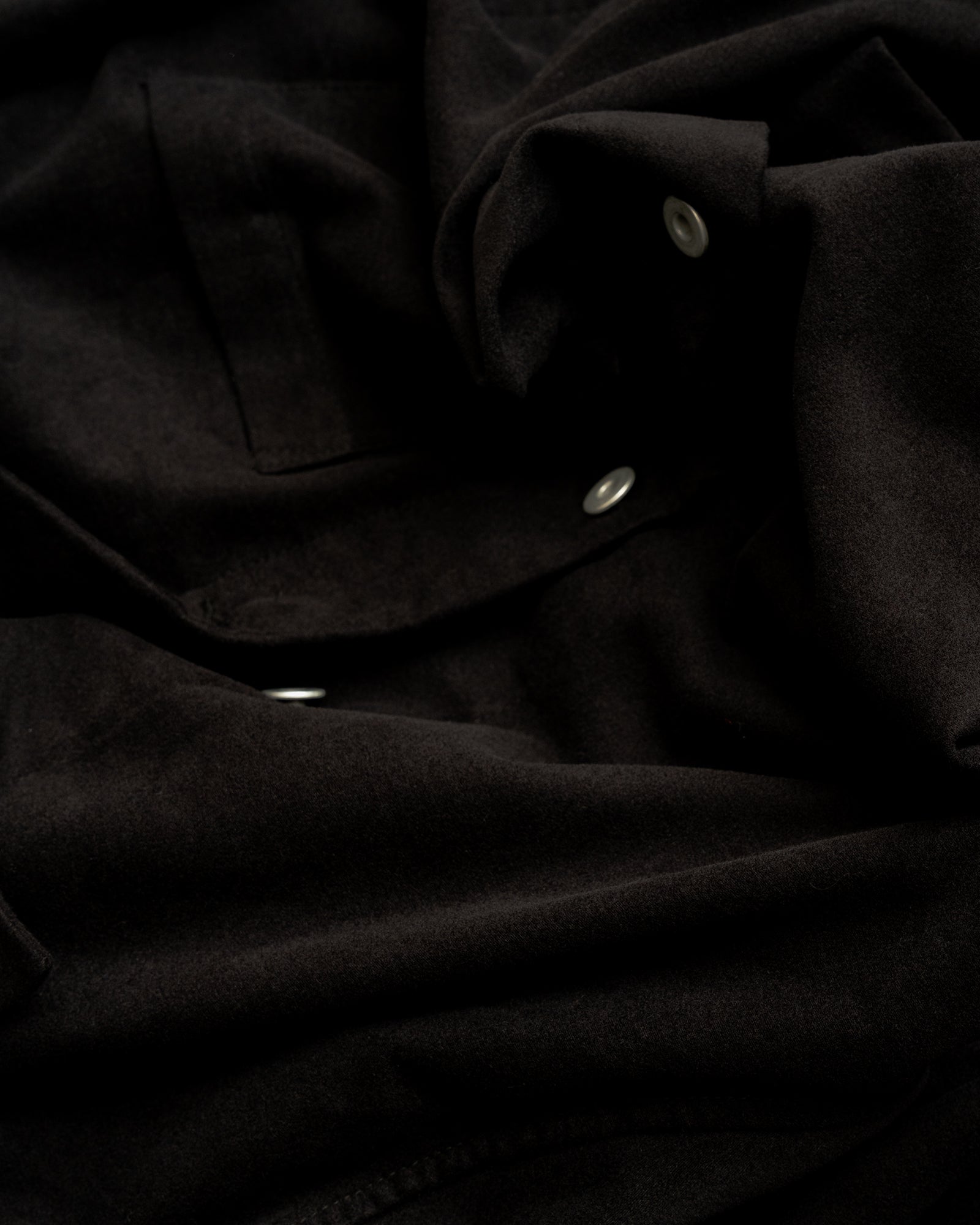 TRAVAIL SHIRT - BLACK COTTON MOLESKIN