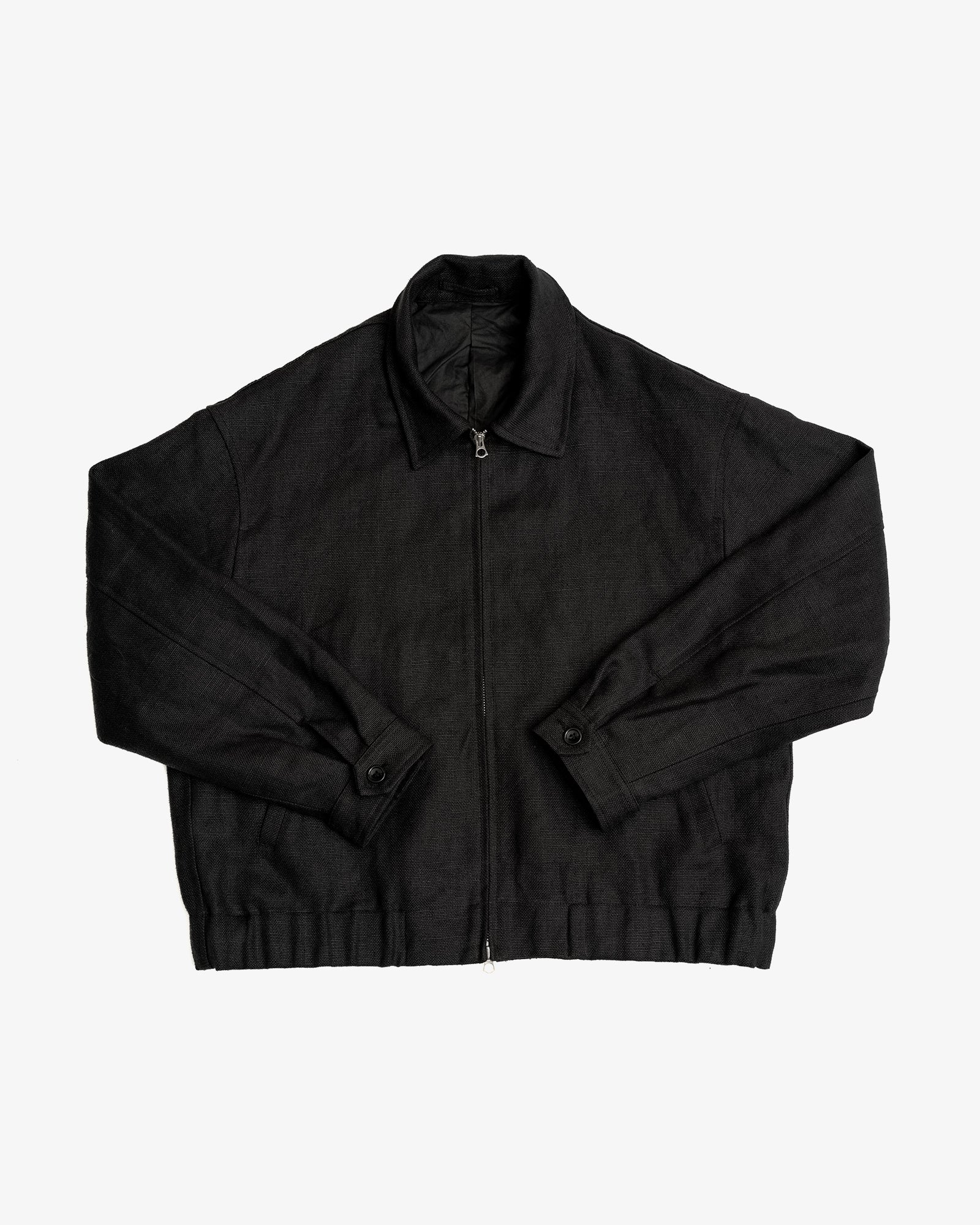 MACHINE JACKET - BLACK BELGIAN LINEN