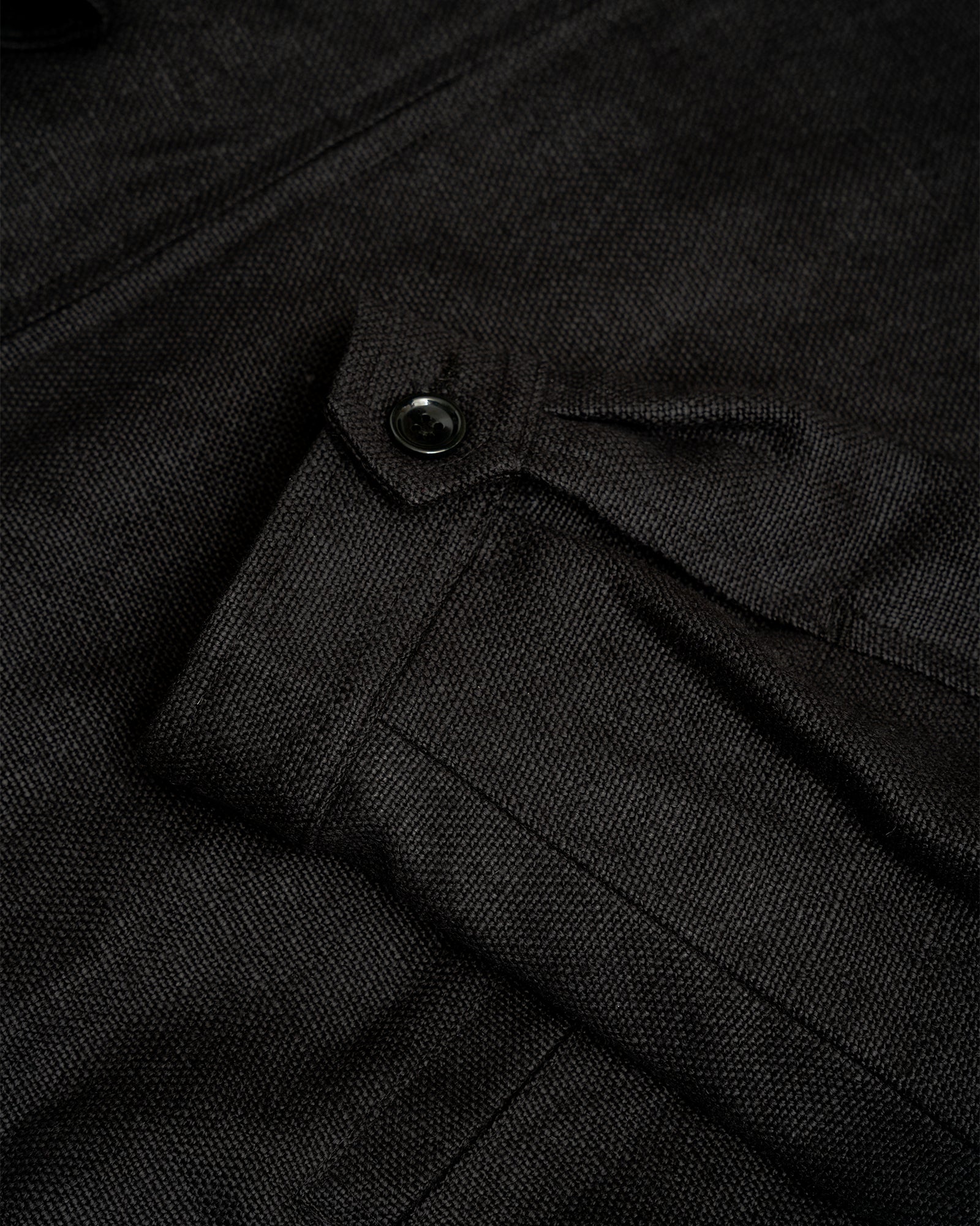 MACHINE JACKET - BLACK BELGIAN LINEN – James Coward
