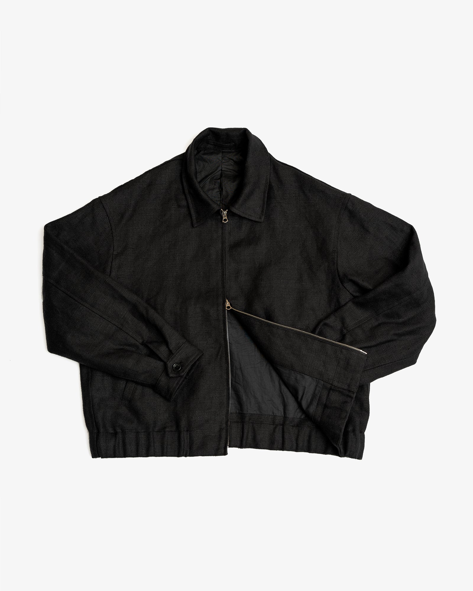 MACHINE JACKET - BLACK BELGIAN LINEN – James Coward