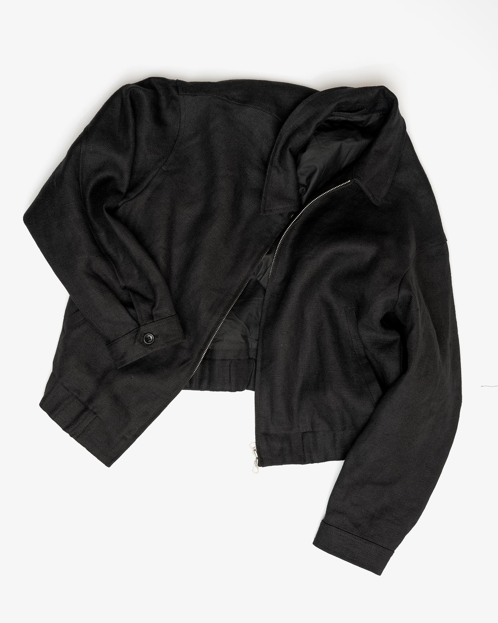 MACHINE JACKET - BLACK BELGIAN LINEN – James Coward