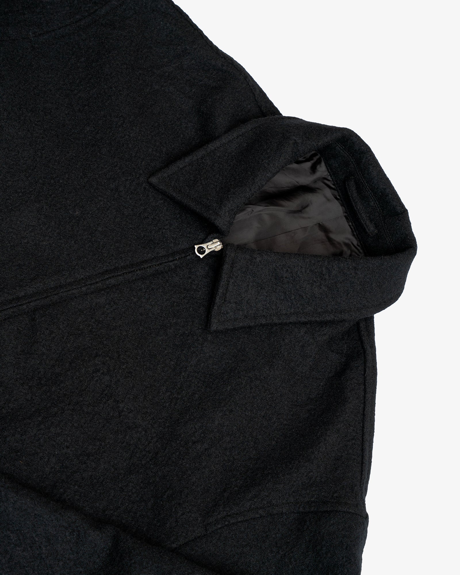 MACHINE JACKET - PIECE DYED BLACK WOOL FLANNEL – James Coward
