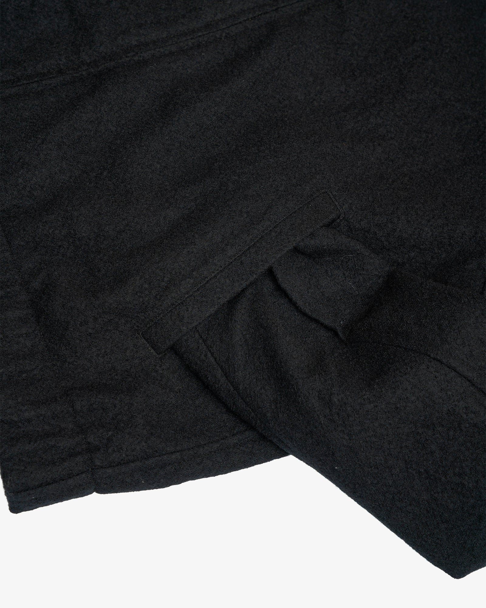 MACHINE JACKET - PIECE DYED BLACK WOOL COMBED TWILL