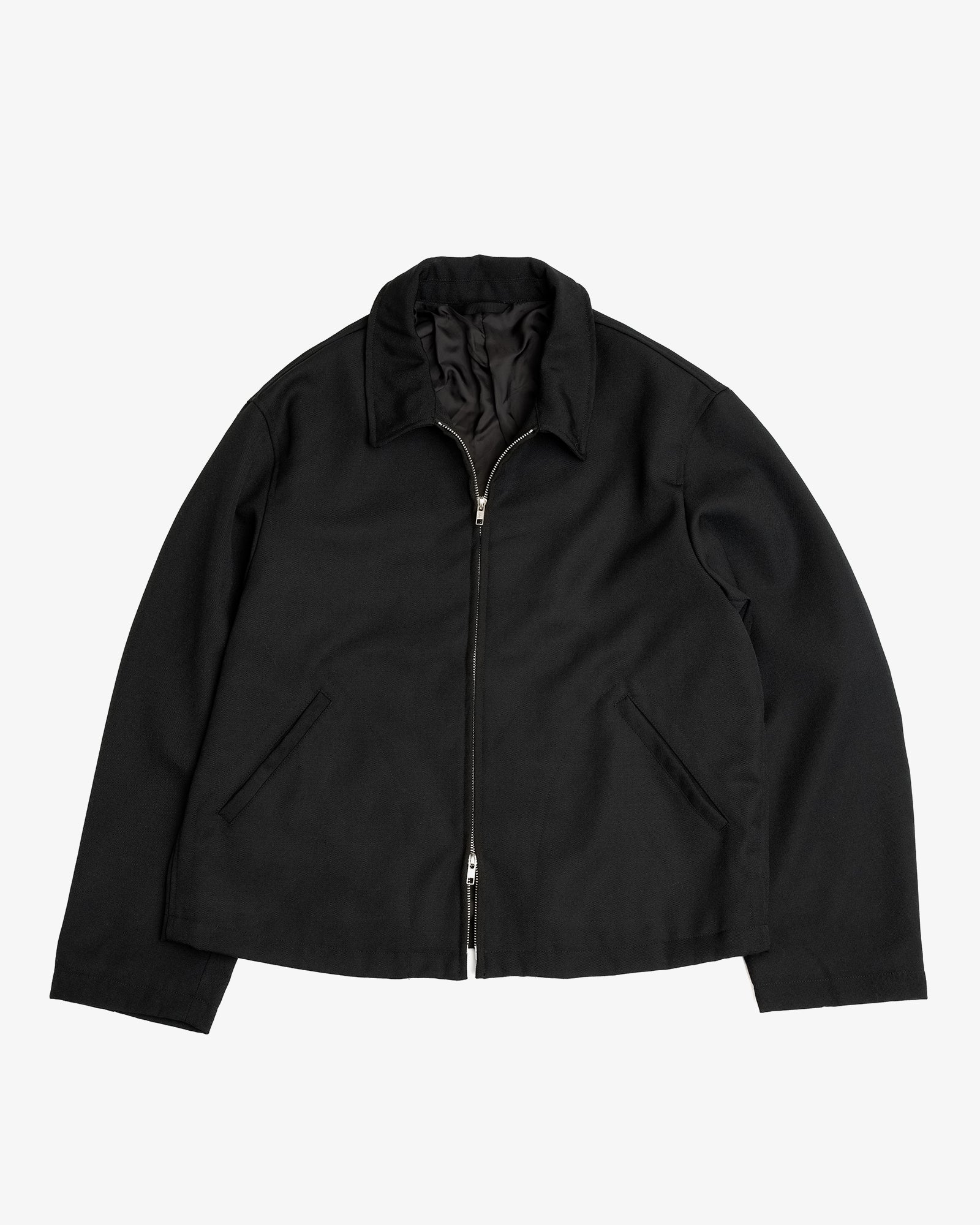SITE JACKET - BLACK HEAVYWEIGHT WOOL GABARDINE