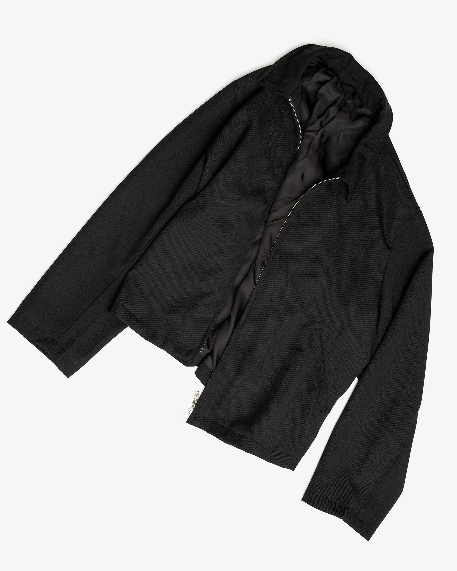 SITE JACKET - BLACK HEAVYWEIGHT WOOL GABARDINE – James Coward